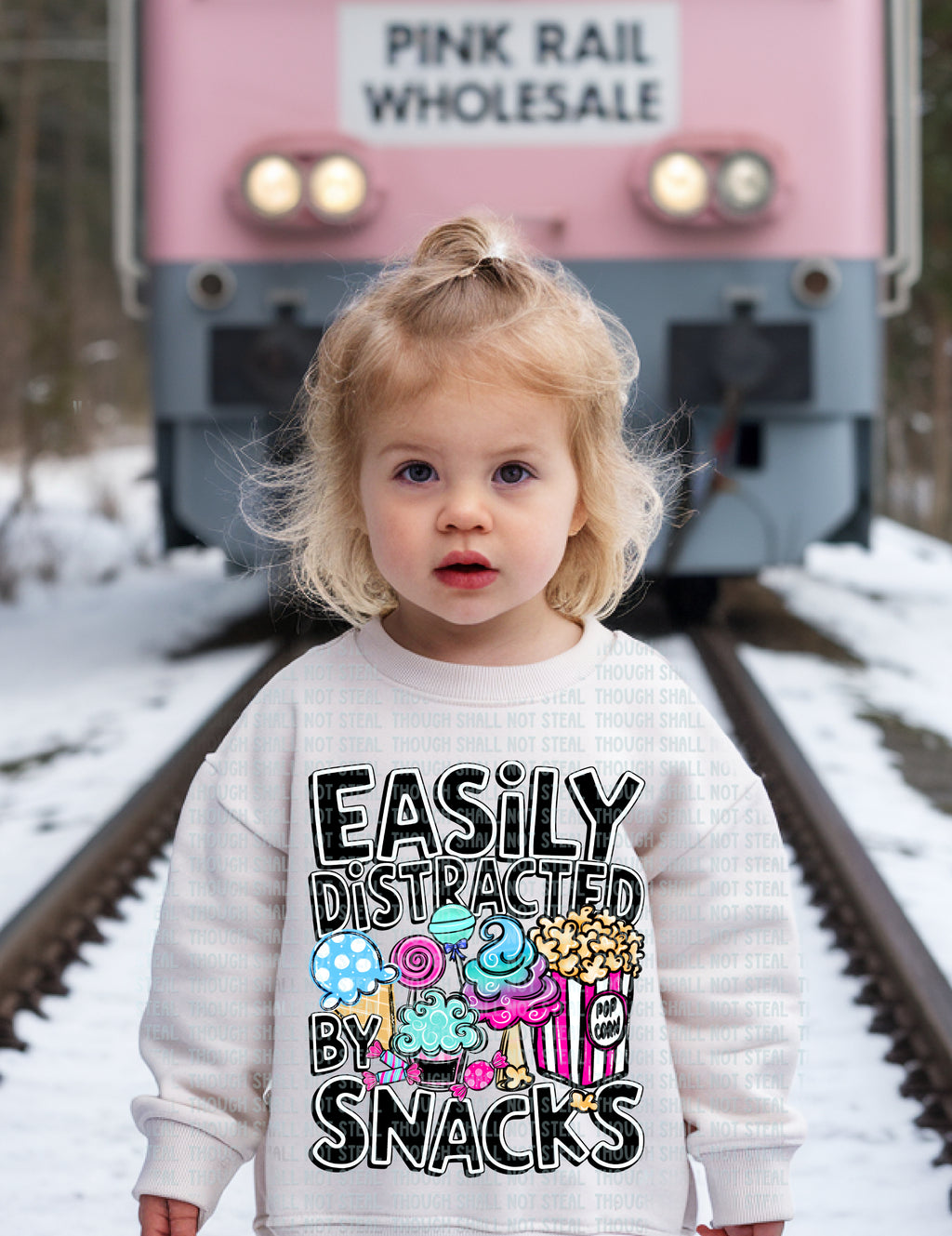 C-29 Easily Distracted by Snacks Completed Tee