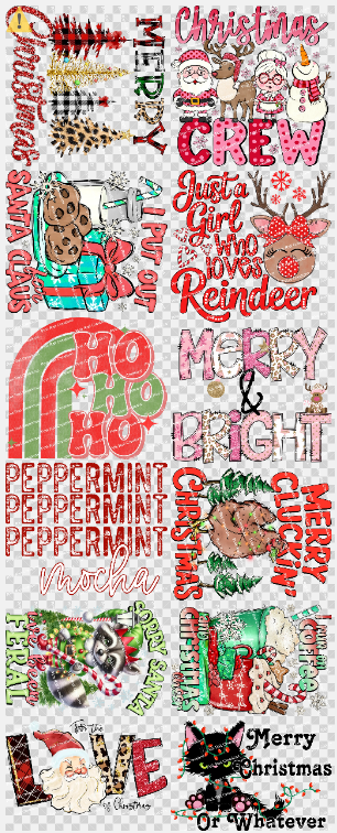 PD-9 Christmas Sheet 1 (60-inch sheet-DTF TRANSFER ONLY)