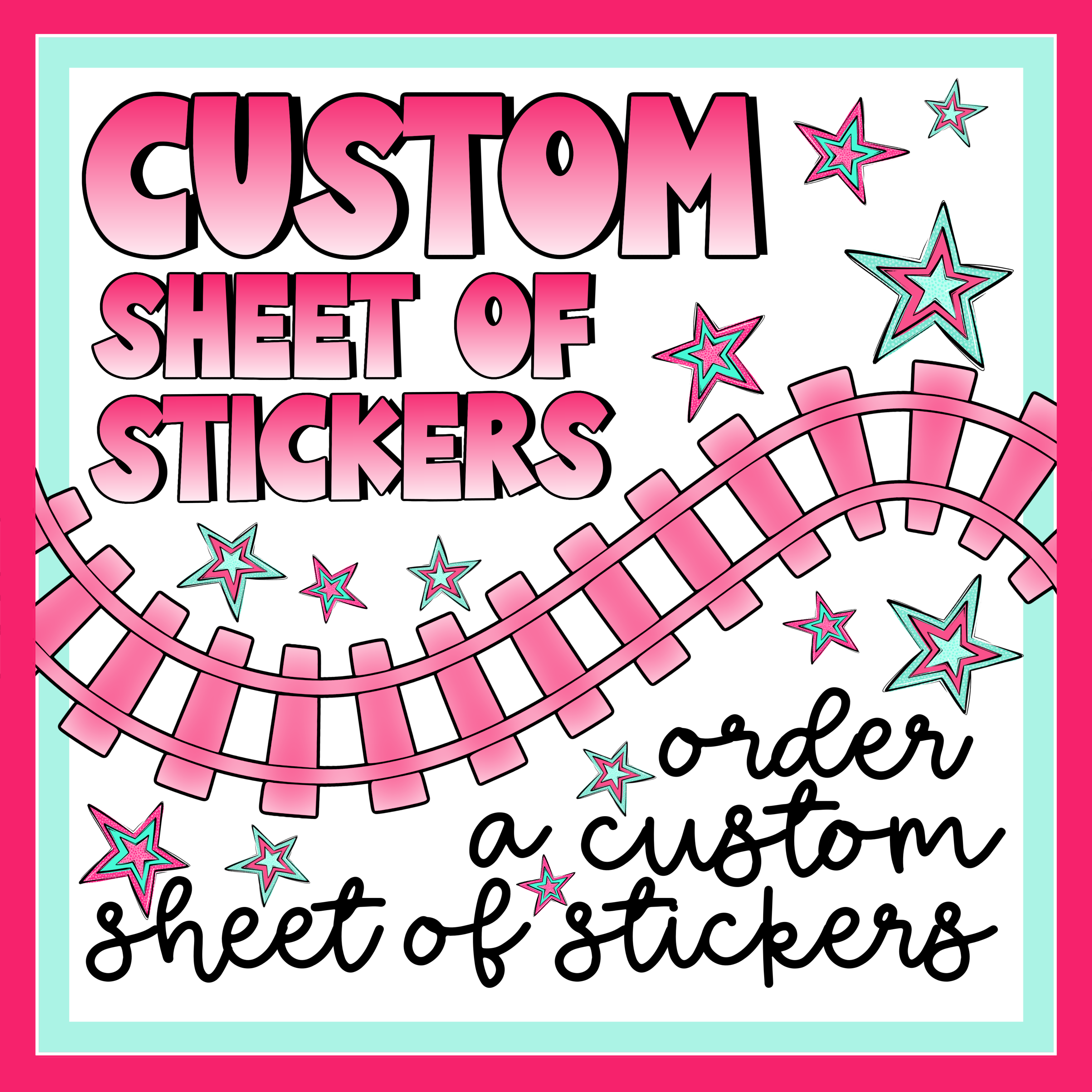 Custom sheet of stickers (each sheet contains 15 stickers)