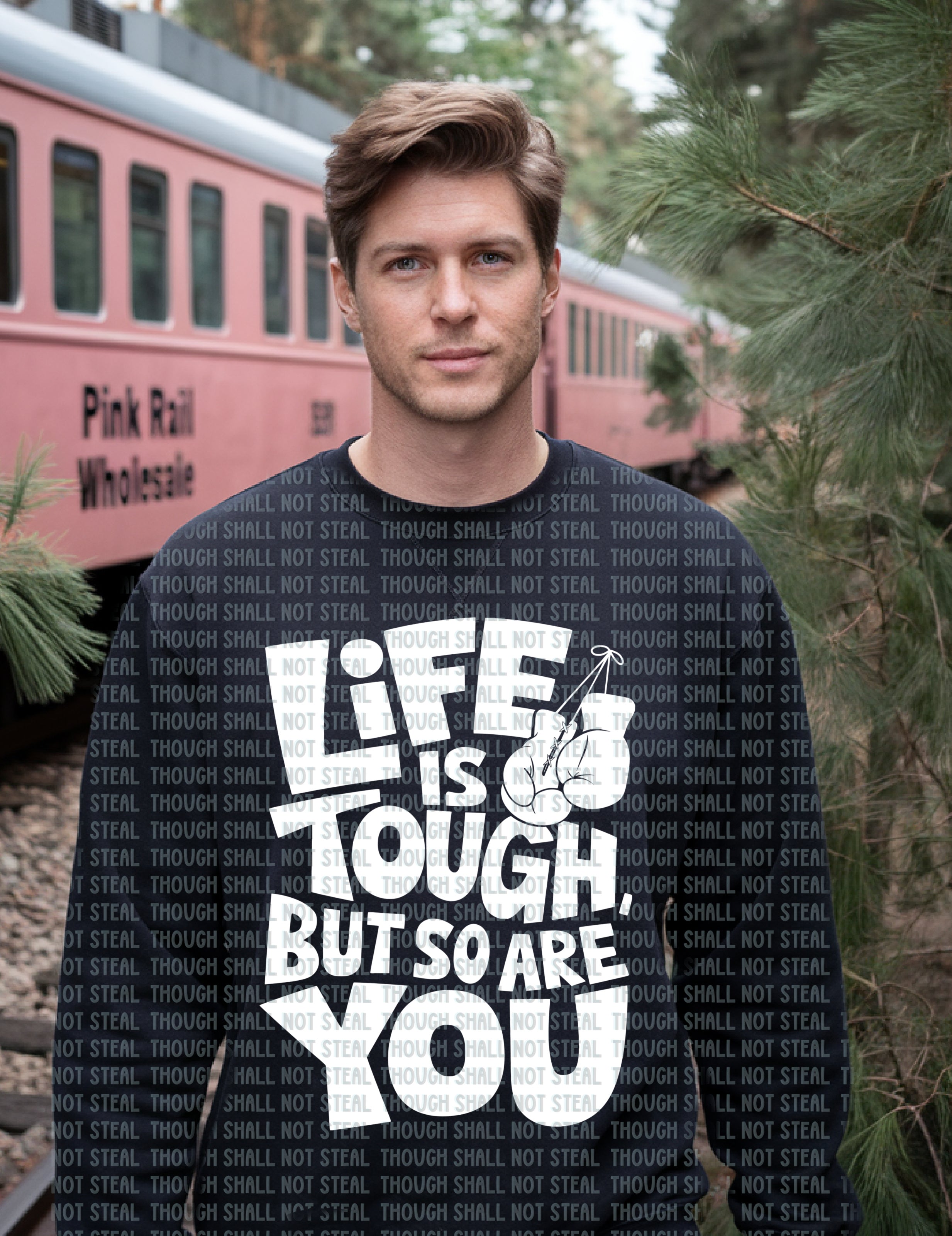 D-102 C White - Life Is Tough Completed Tee