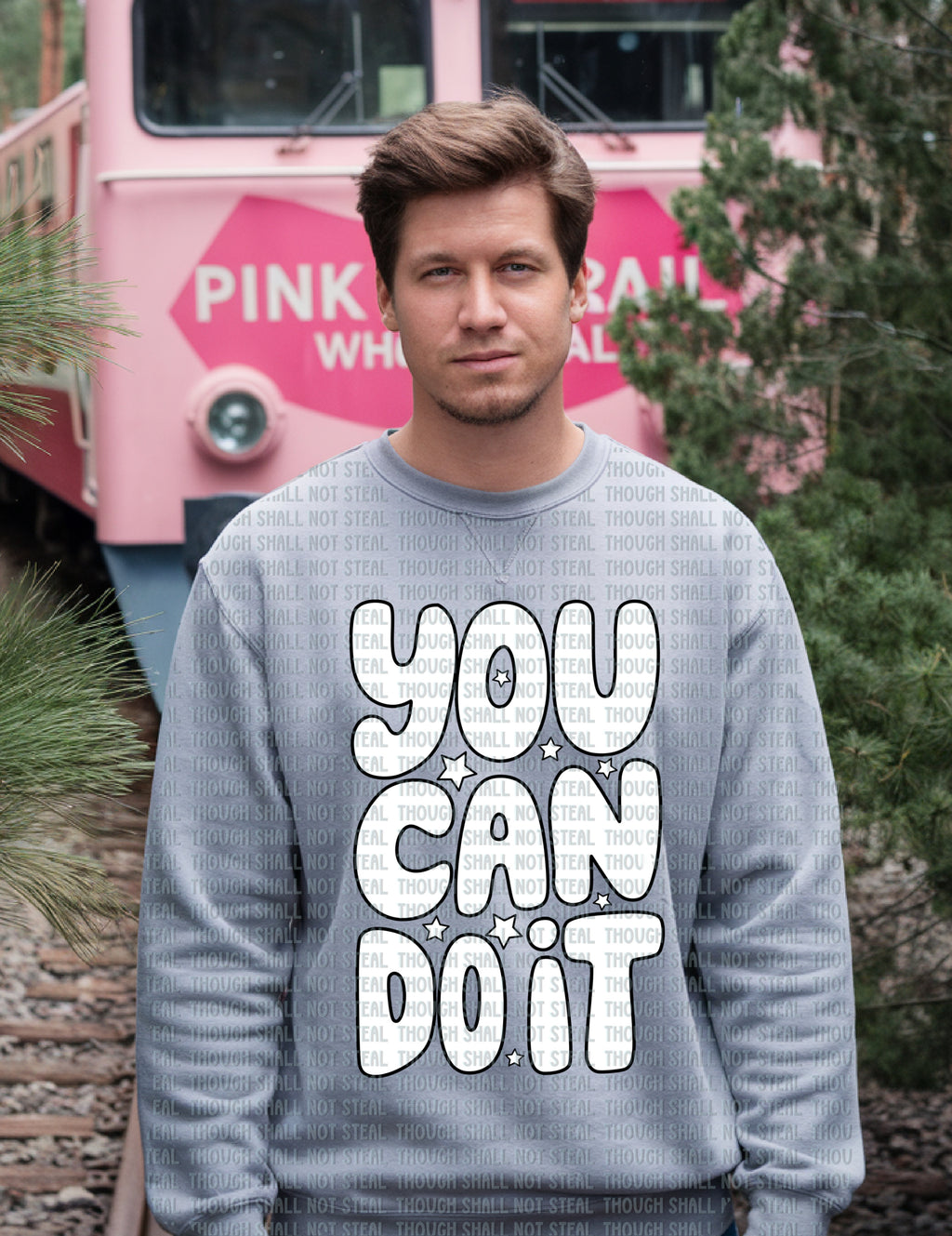 D-103 C White - You Can Do It Completed Tee