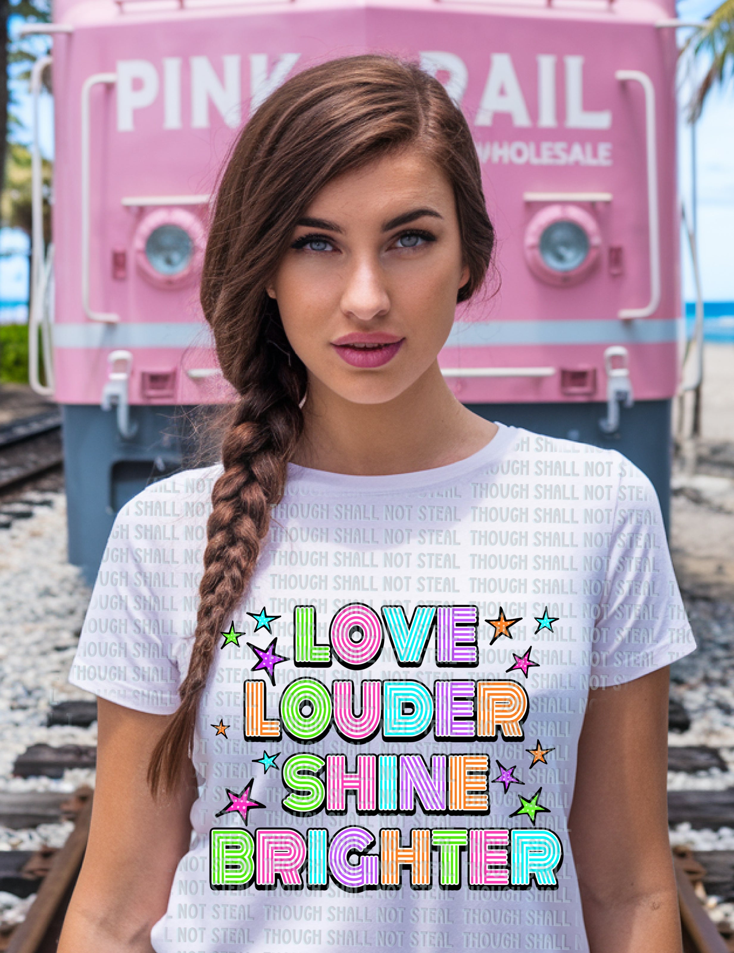 D-111 Love Louder Shine Brighter DTF TRANSFER ONLY