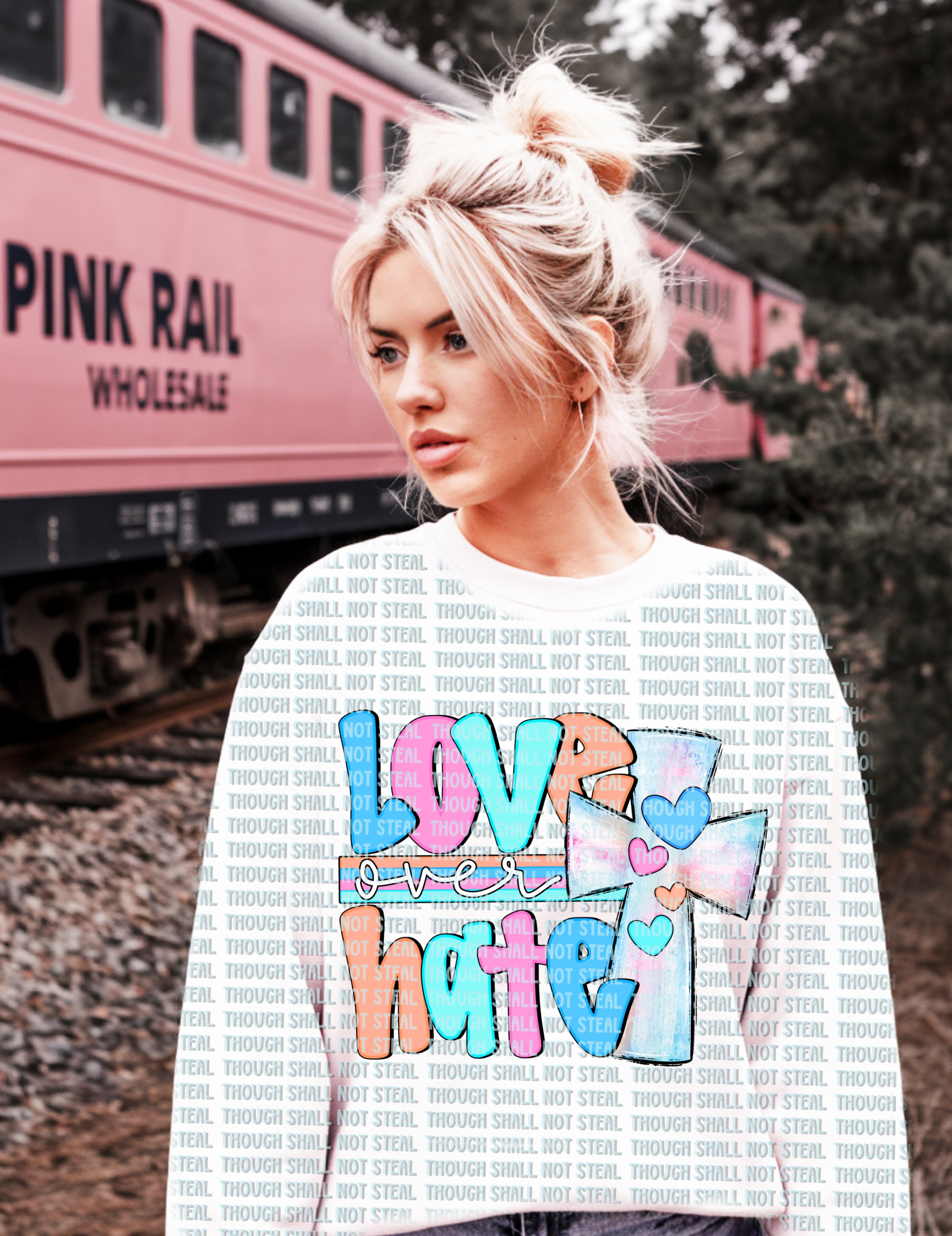 D-112 Love over Hate DTF TRANSFER ONLY