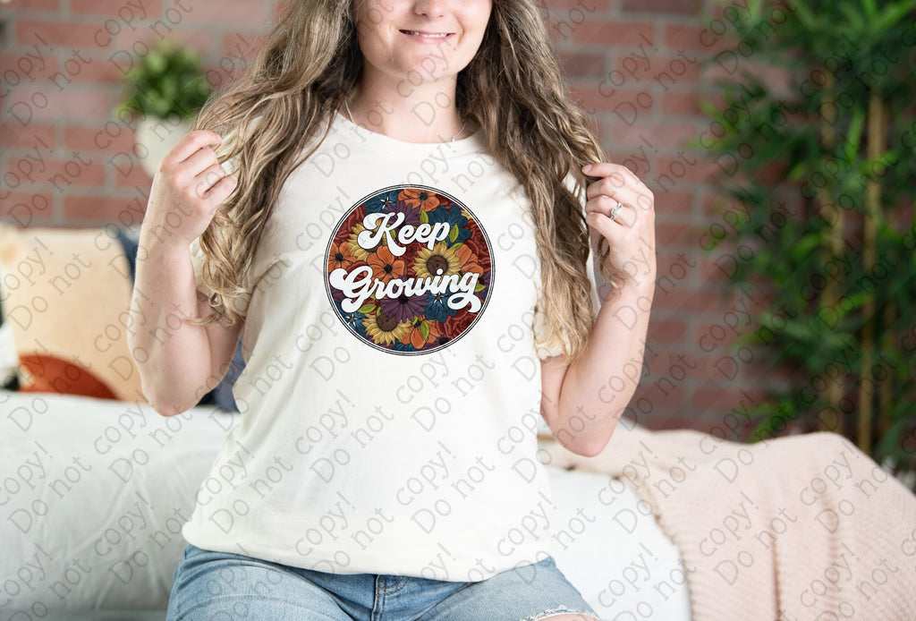 D-130 Keep Growing Floral Completed Tee