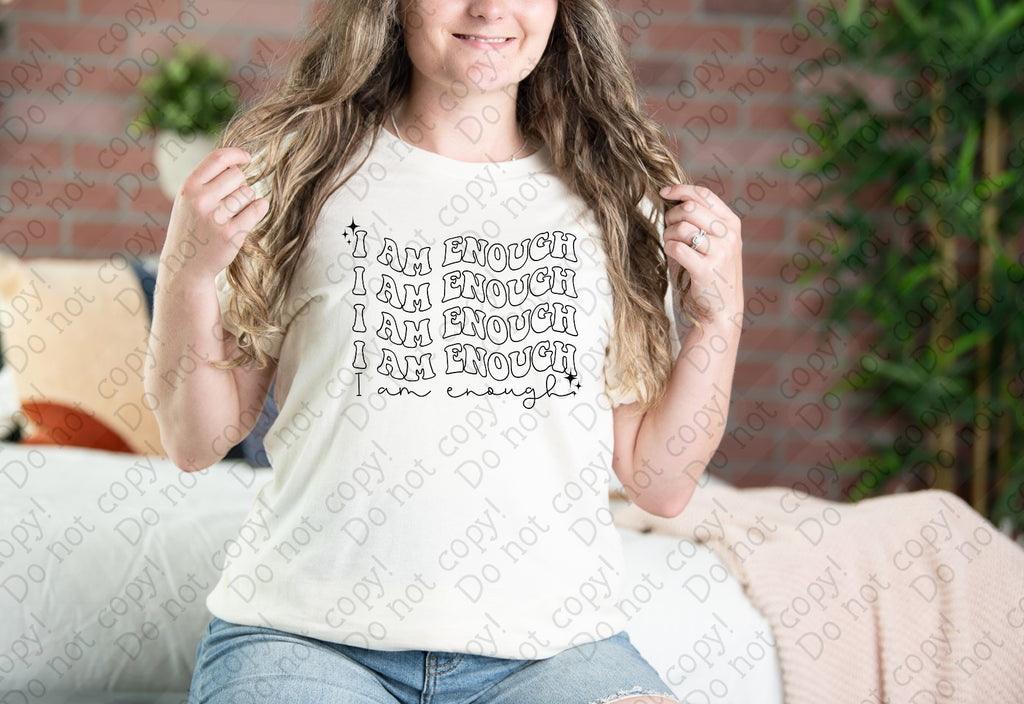 D-137 I am Enough Stacked Completed Tee