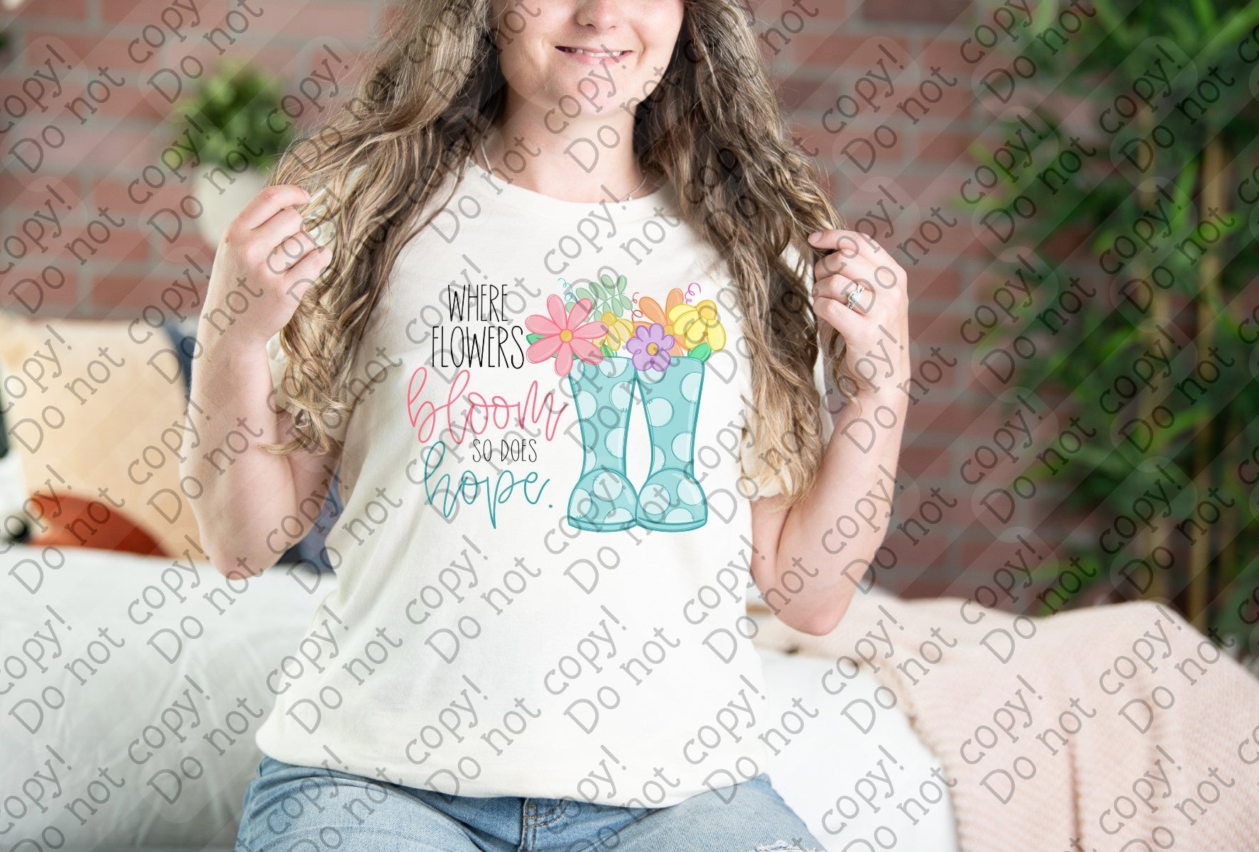 D-147 Where Flowers Bloom so does Hope Completed Tee