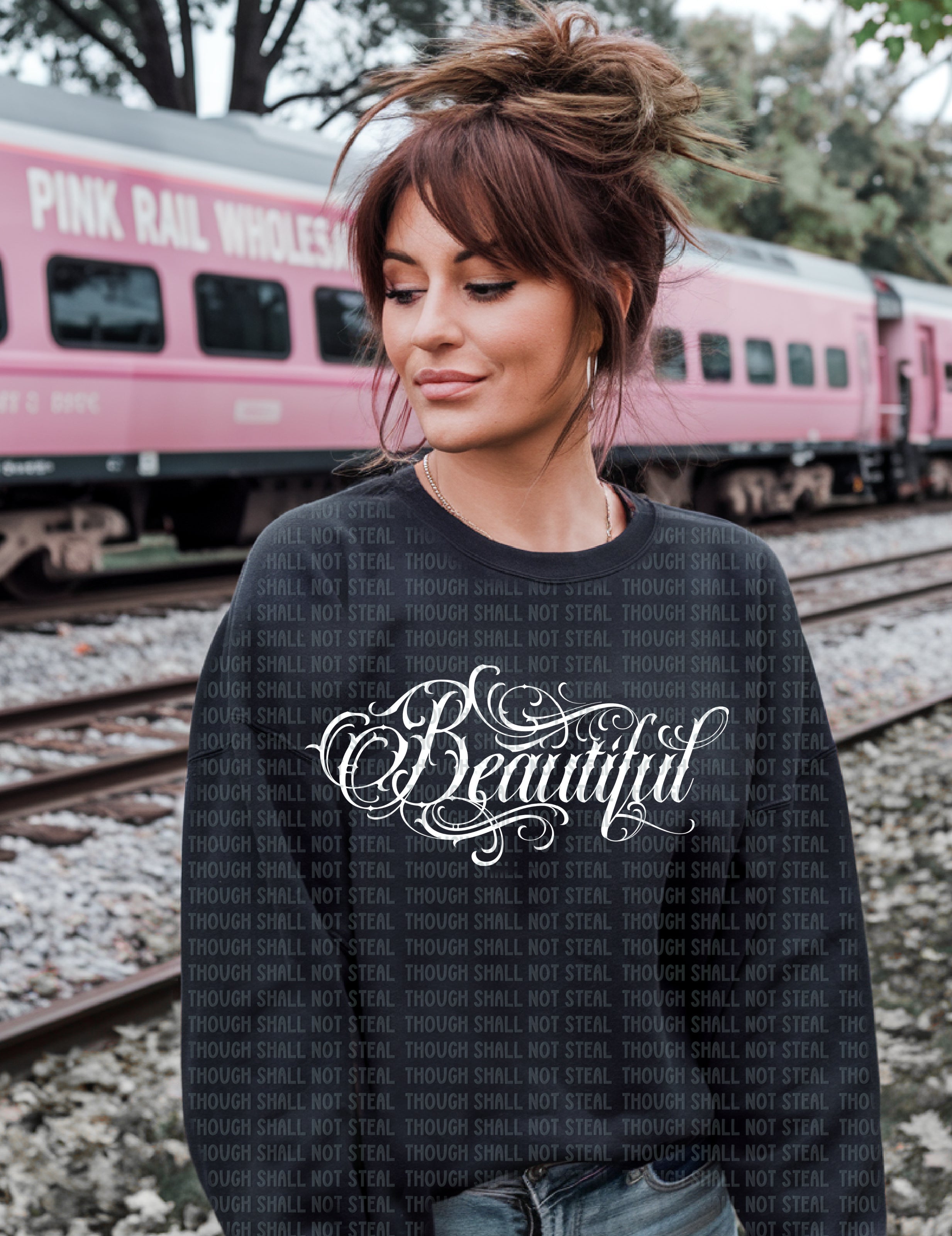 D-148 Beautiful Swirly Script Completed Tee