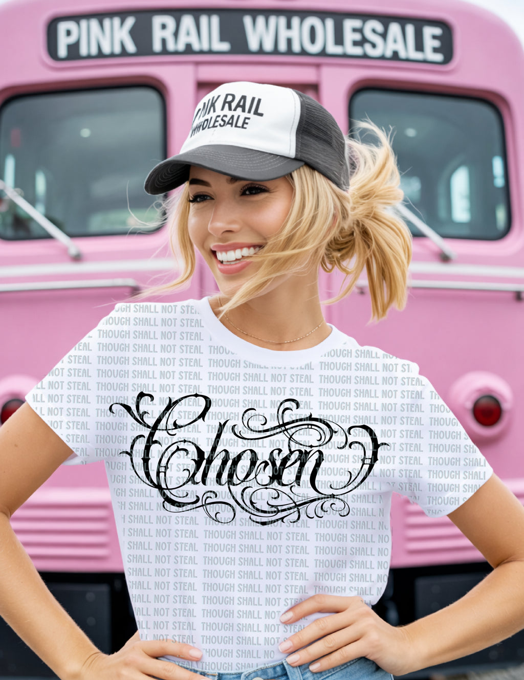 D-150 Chosen Swirly Script Completed Tee