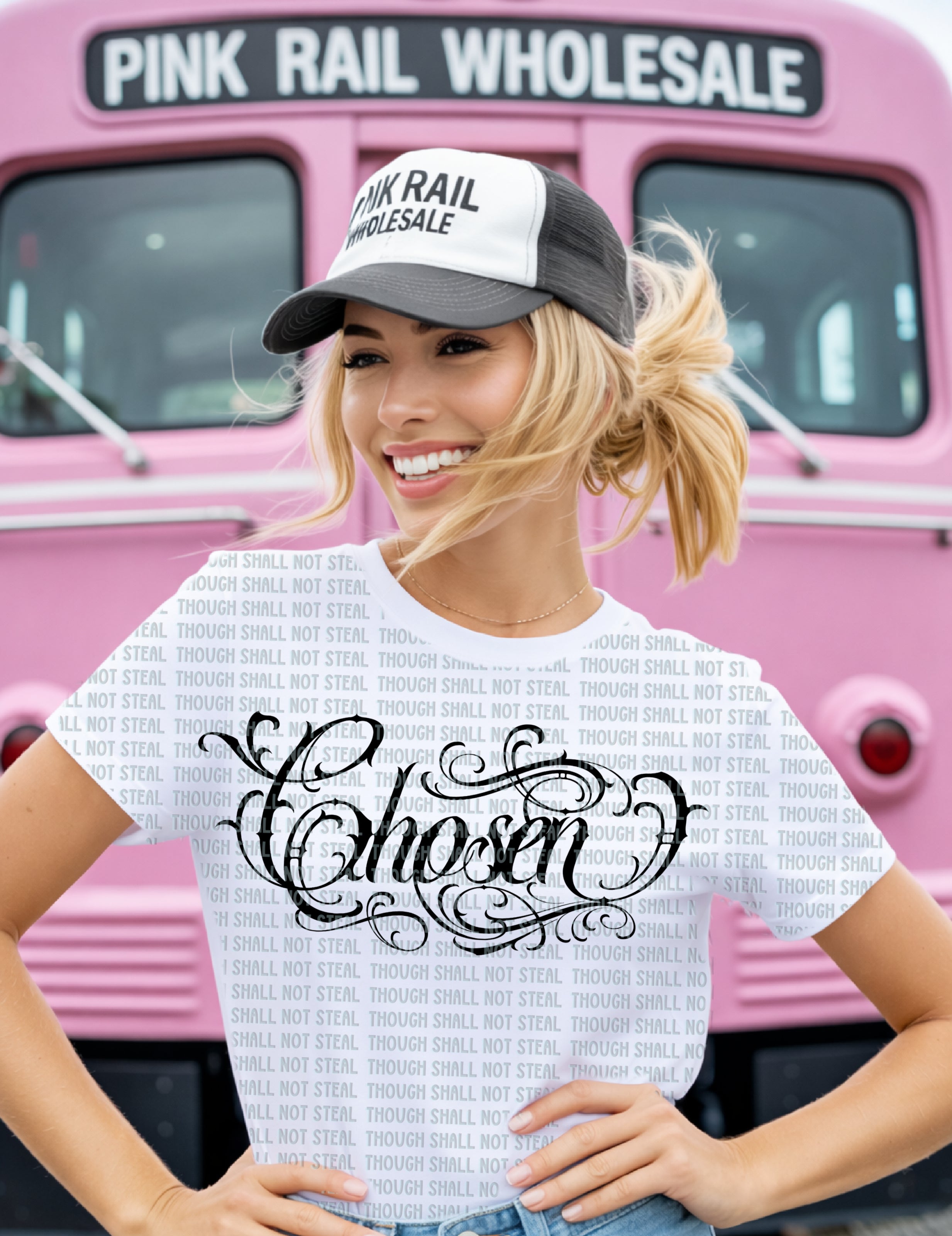 D-150 Chosen Swirly Script Completed Tee