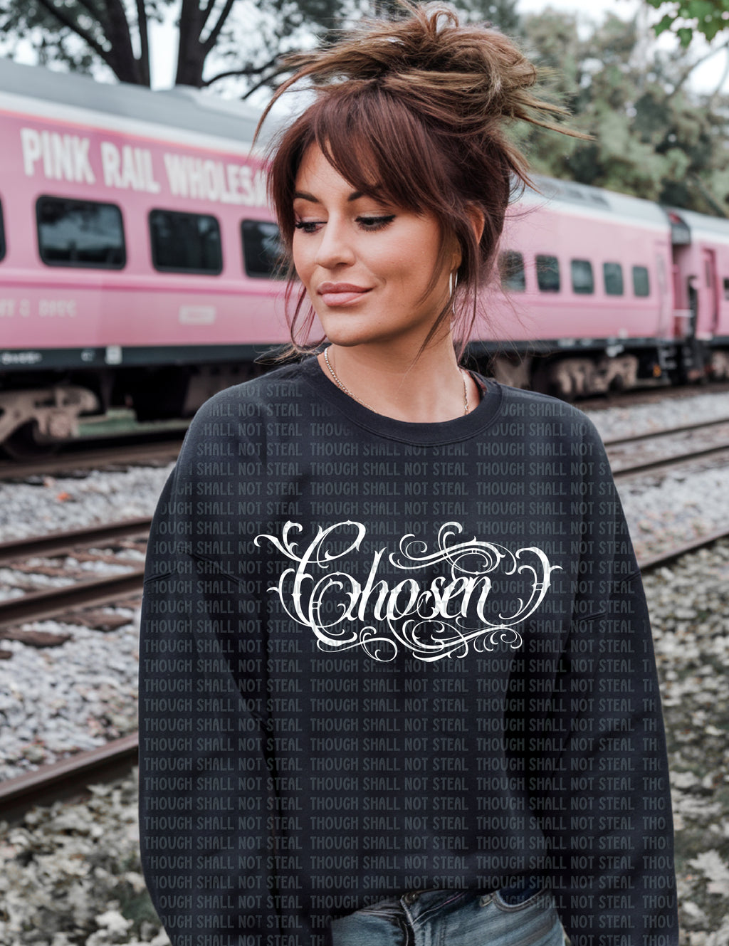 D-150 Chosen Swirly Script Completed Tee