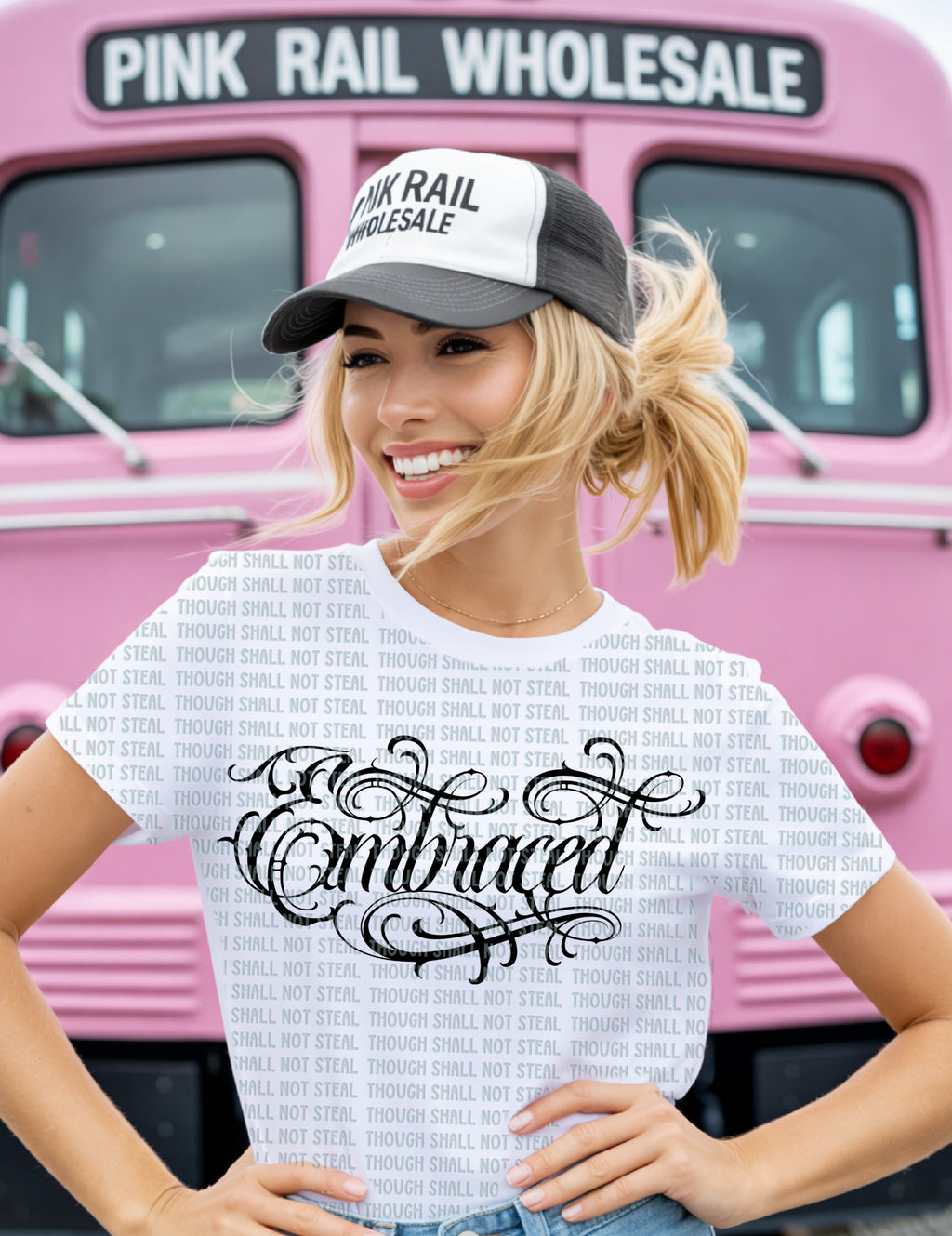 D-151 Embraced Swirly Script Completed Tee