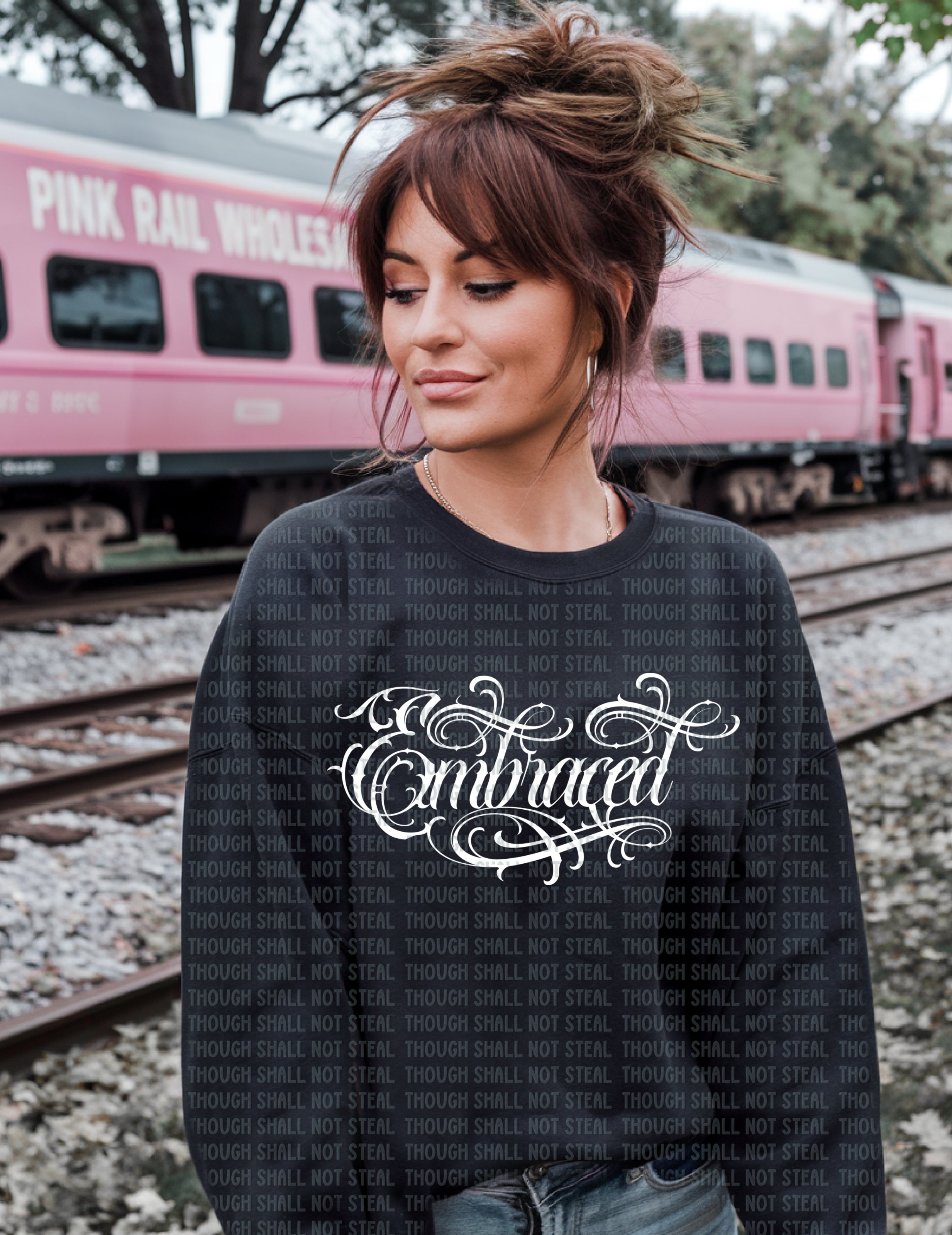 D-151 Embraced Swirly Script Completed Tee