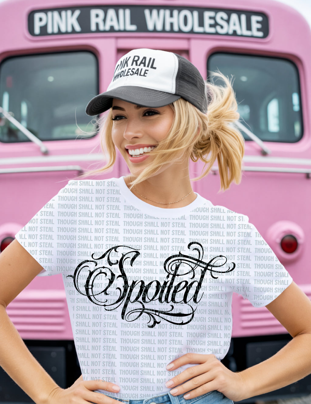 D-156 Spoiled Swirly Script Completed Tee