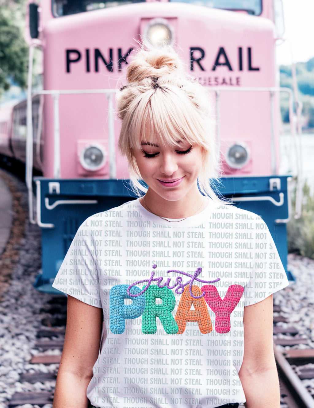 D-159 Crochet Just Pray Completed Tee