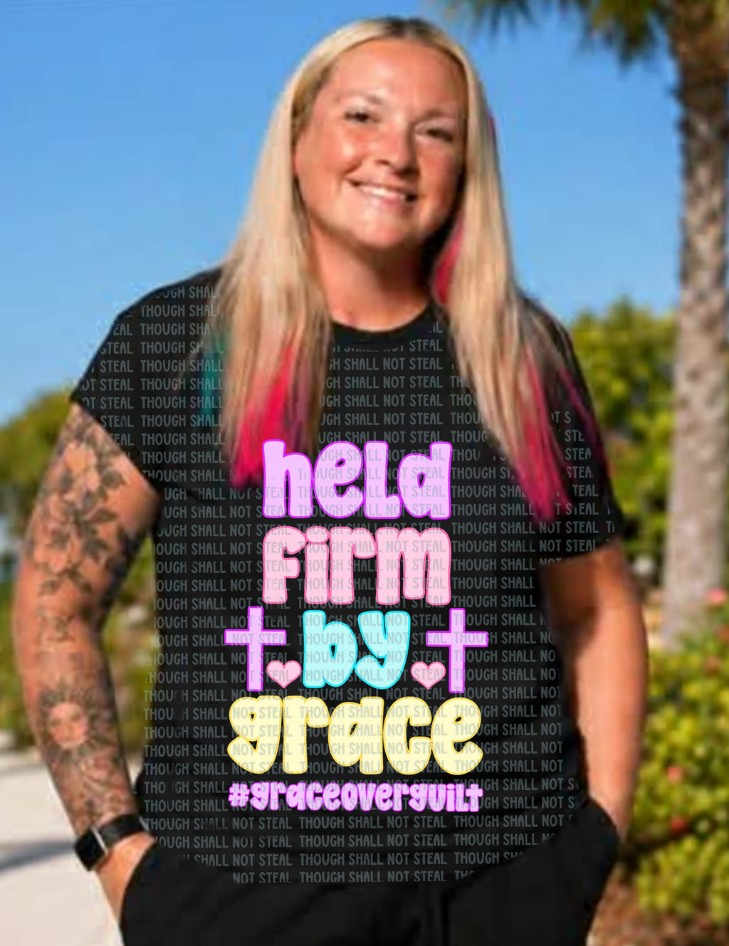 D-195 Held Firm By Grace Completed Tee