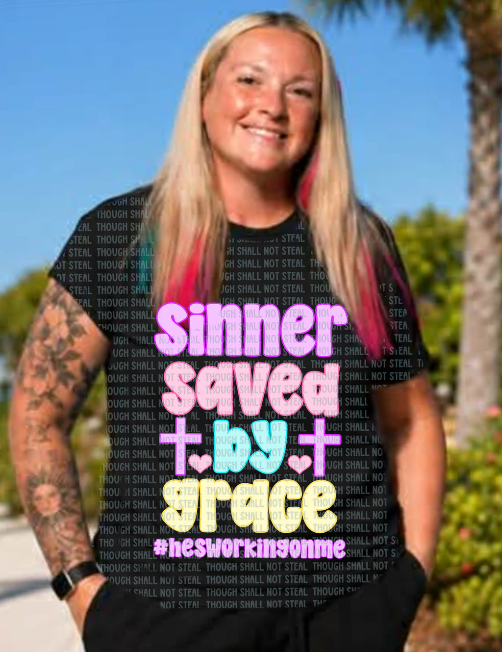 D-201 Sinner saved by grace Completed Tee