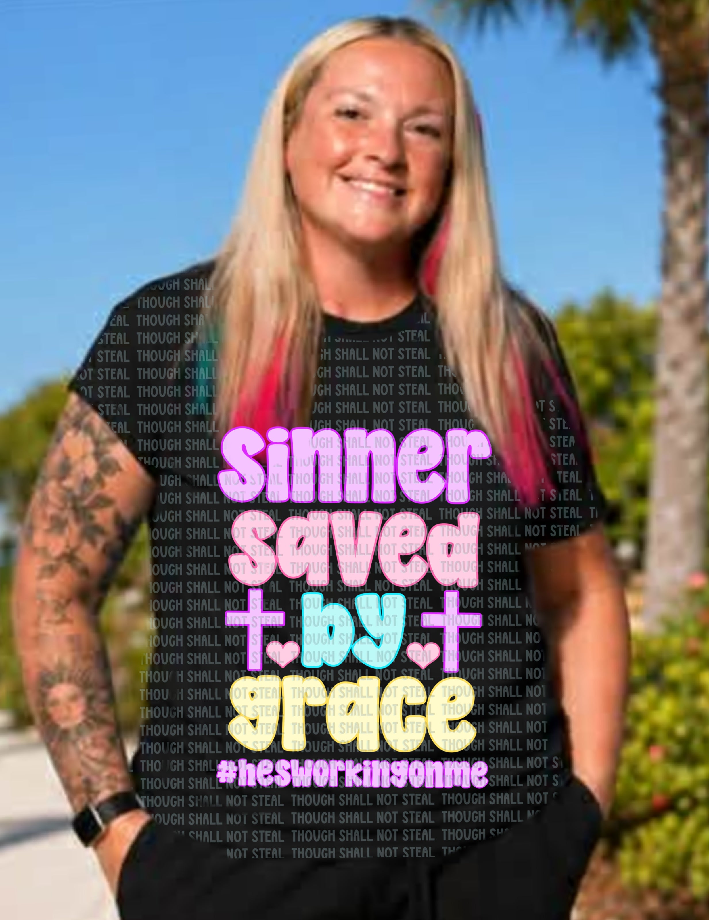 D-201 Sinner saved by grace Completed Tee