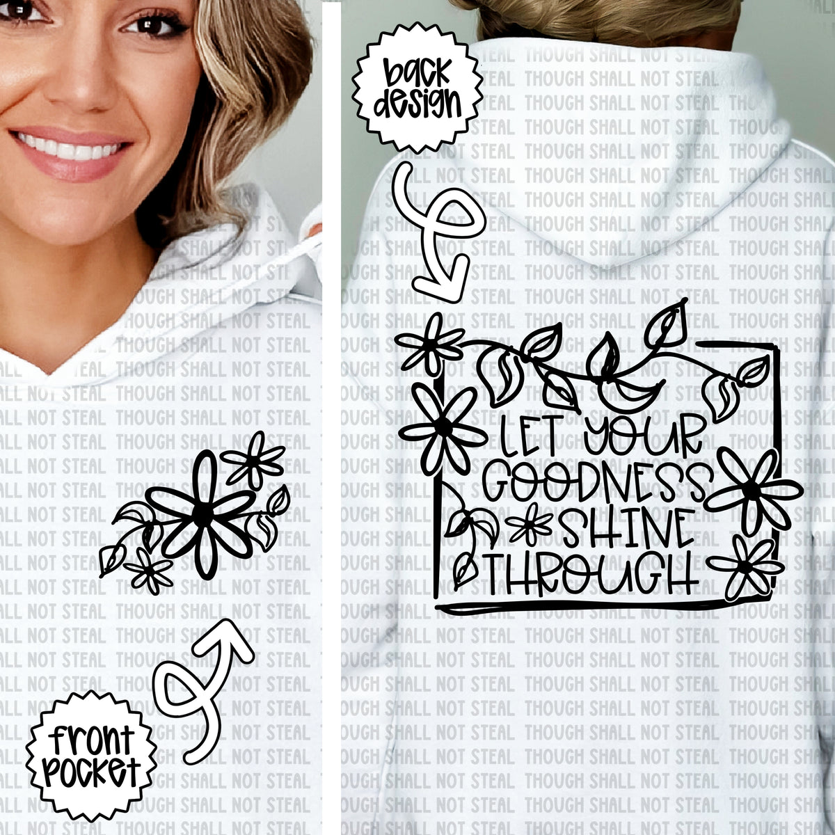 D-208 C Let your goodness pocket design (choose color) DTF Transfer Only