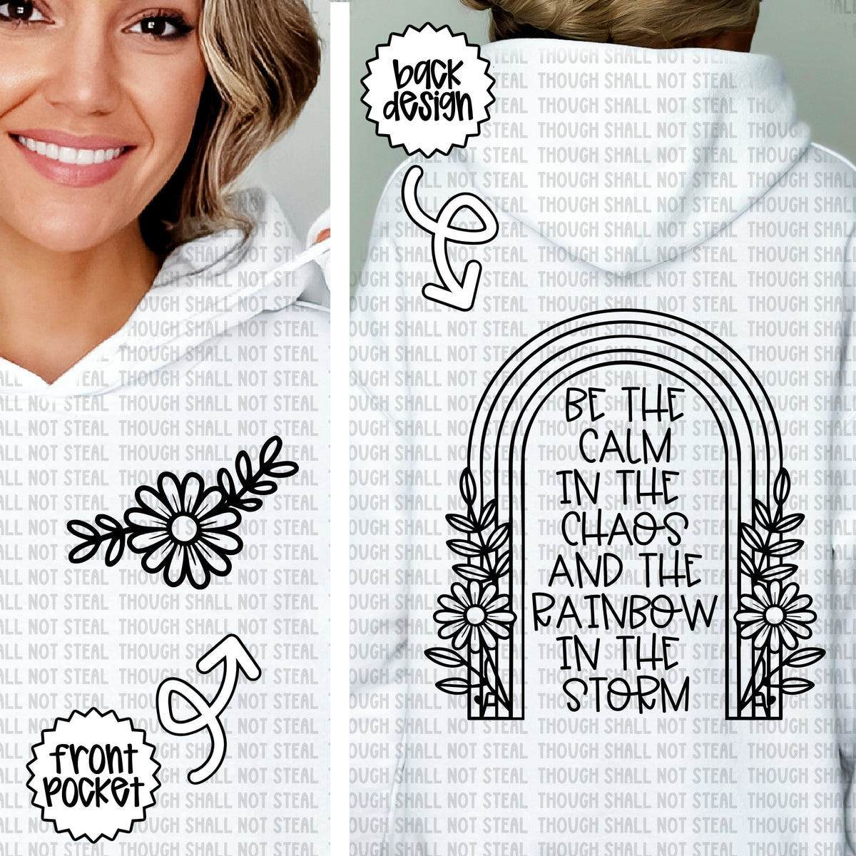 D-211 A Be the calm in the chaos back design (Choose Color) DTF Transfer Only