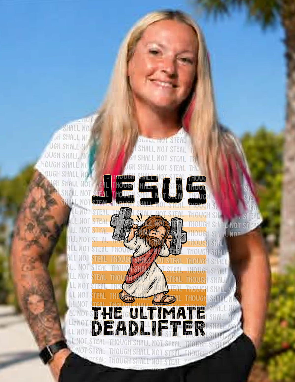D-215 Jesus the ultimate Deadlifter DTF Transfer Only