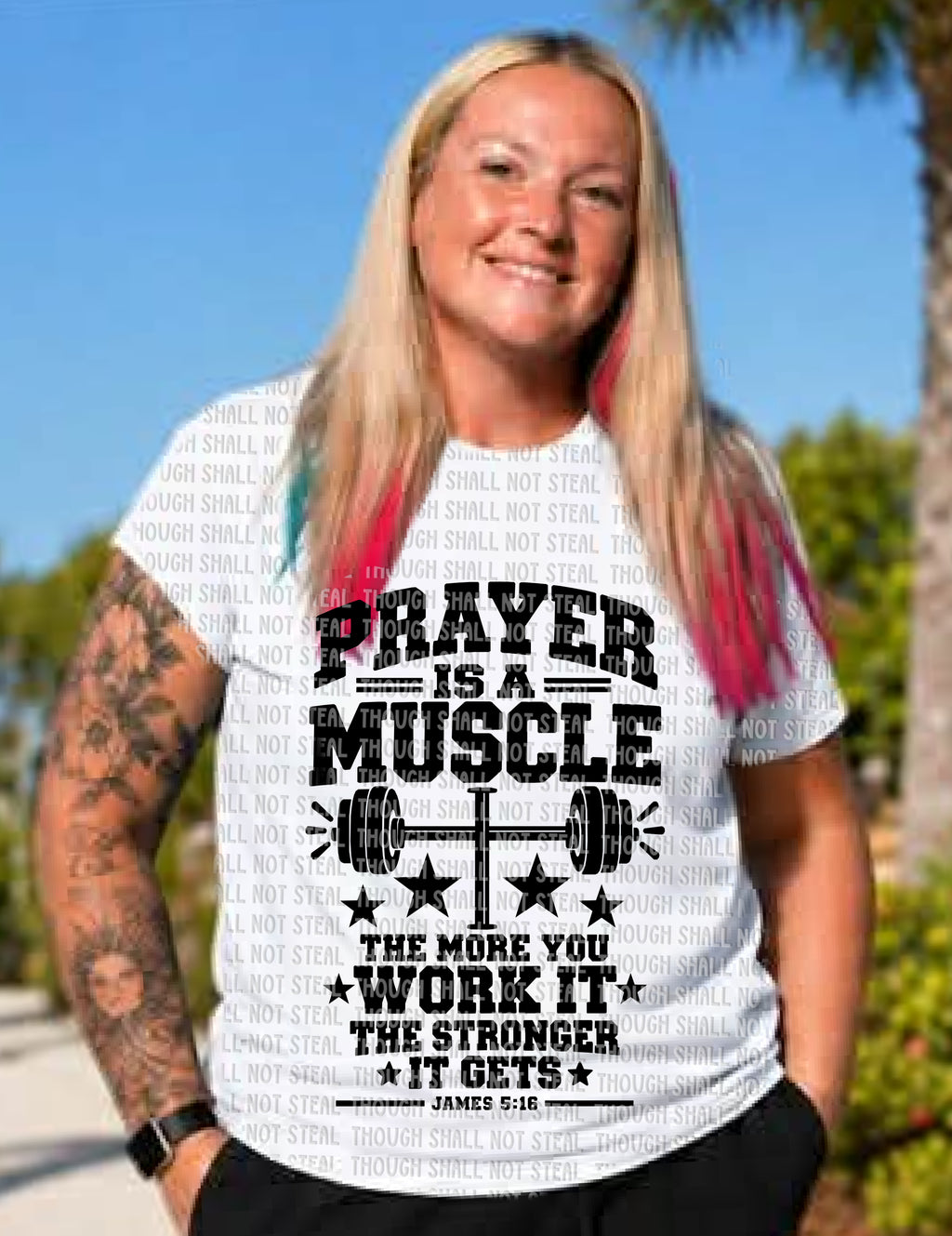 D-217 Prayer is a muscle (Choose Color) DTF Transfer Only