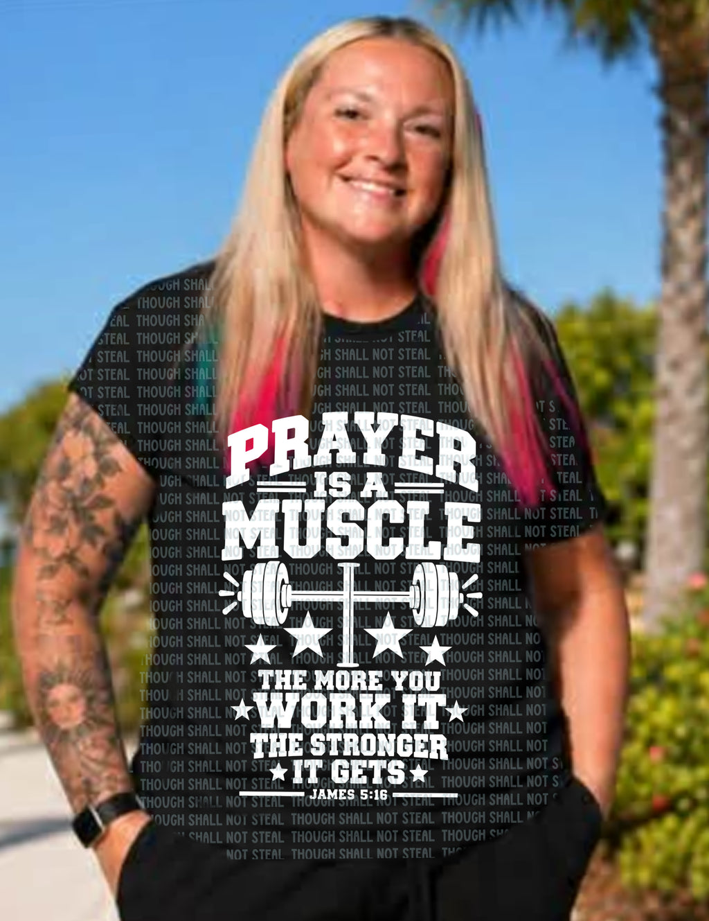 D-217 Prayer is a muscle (Choose Color) DTF Transfer Only