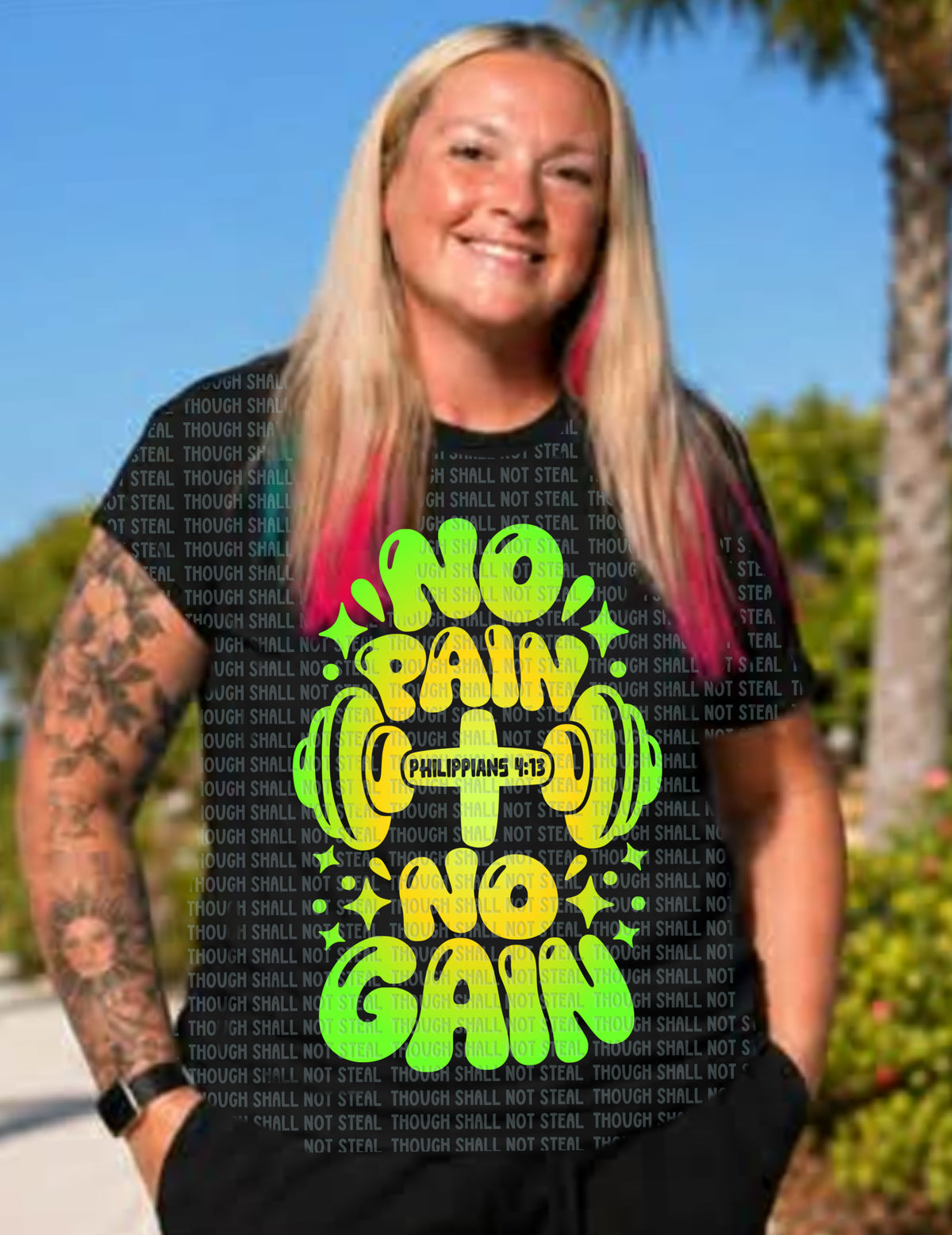 D-221 No Pain No Gain Completed Tee