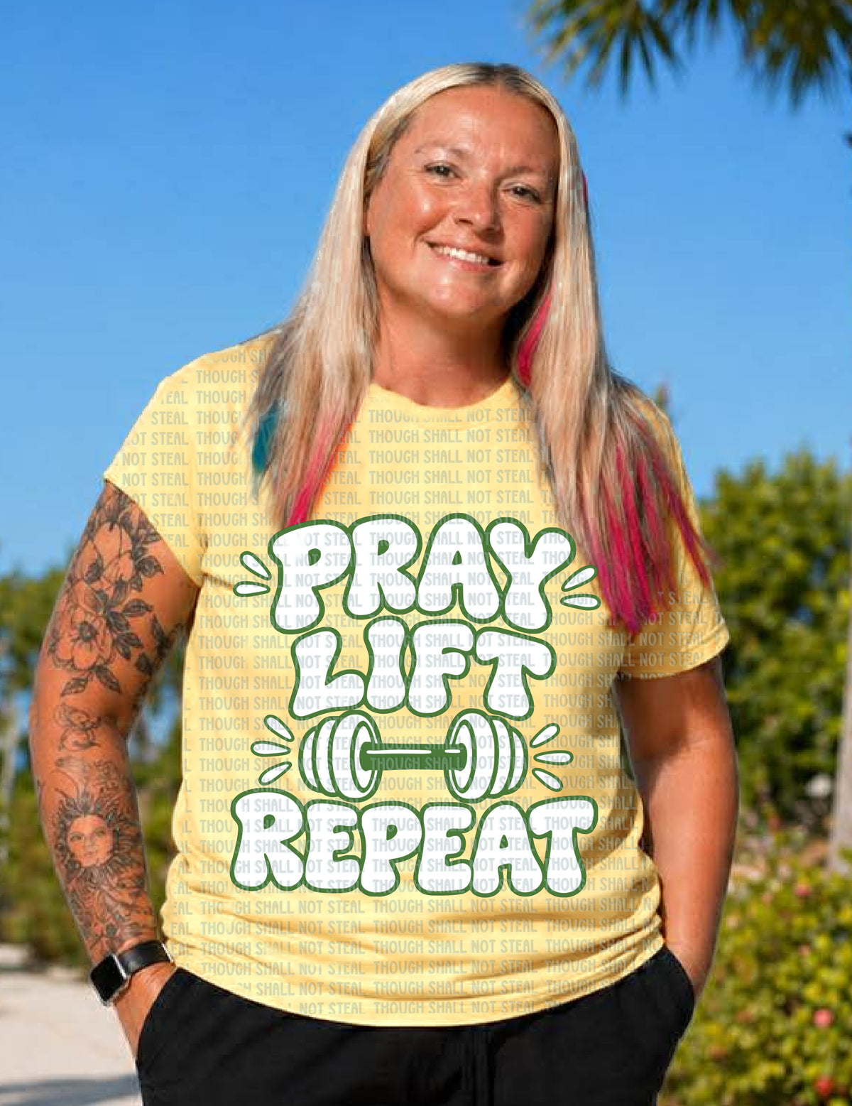 D-222 Pray Lift Repeat (Choose One) DTF Transfer Only