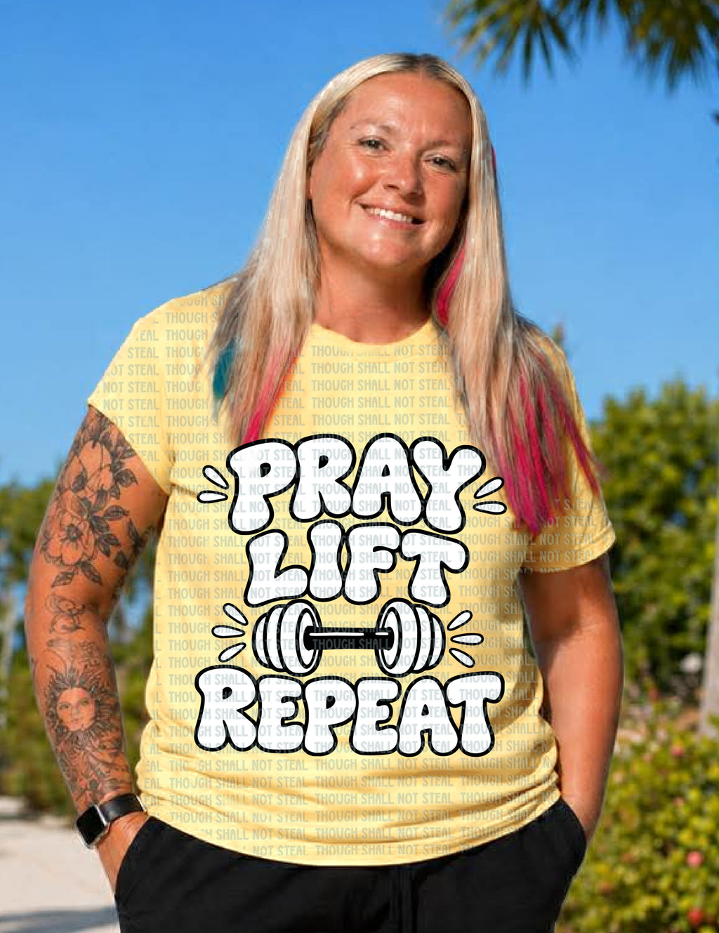 D-222 Pray Lift Repeat (Choose One) DTF Transfer Only