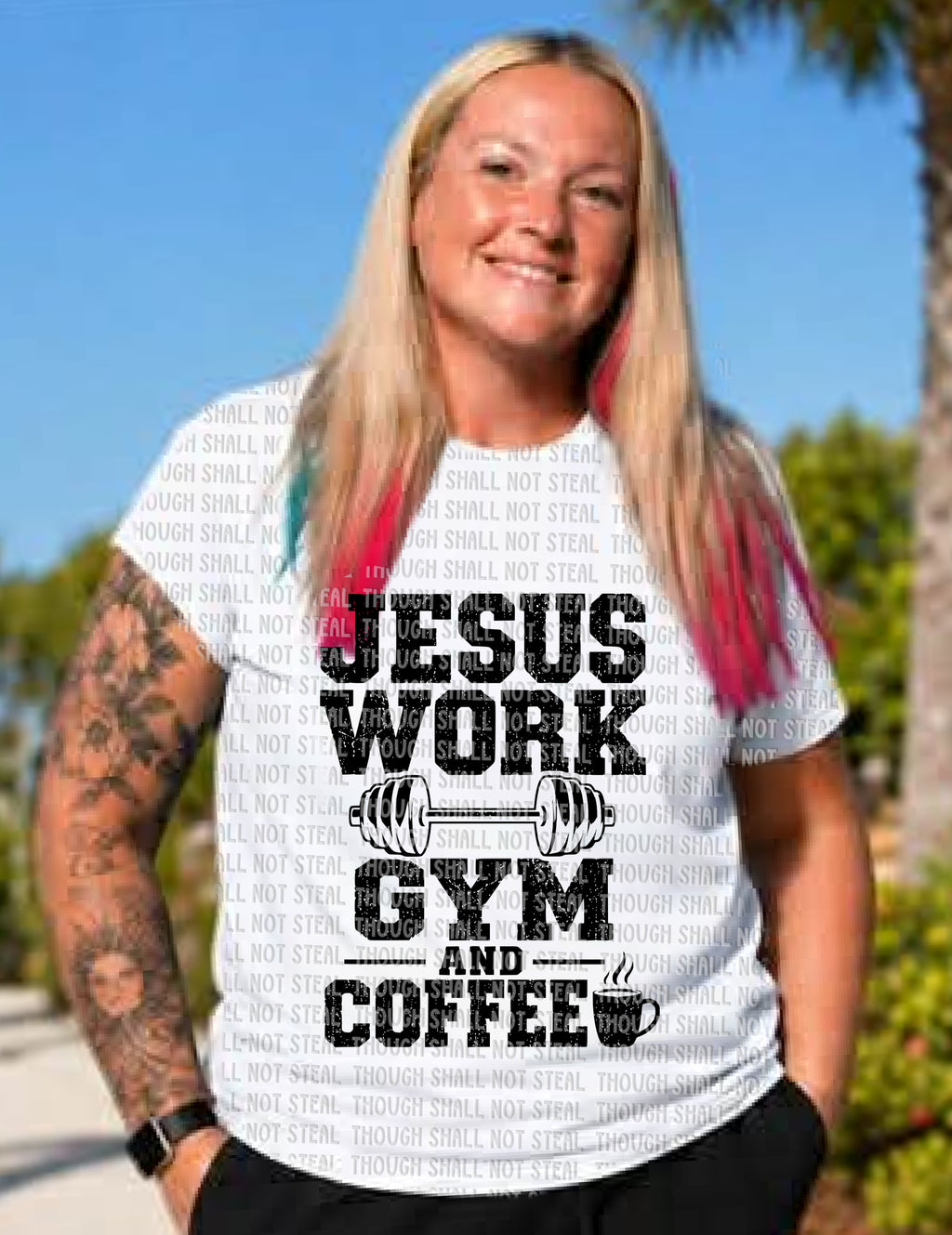 D-223 Jesus Work Gym Coffee (Choose One) DTF Transfer Only