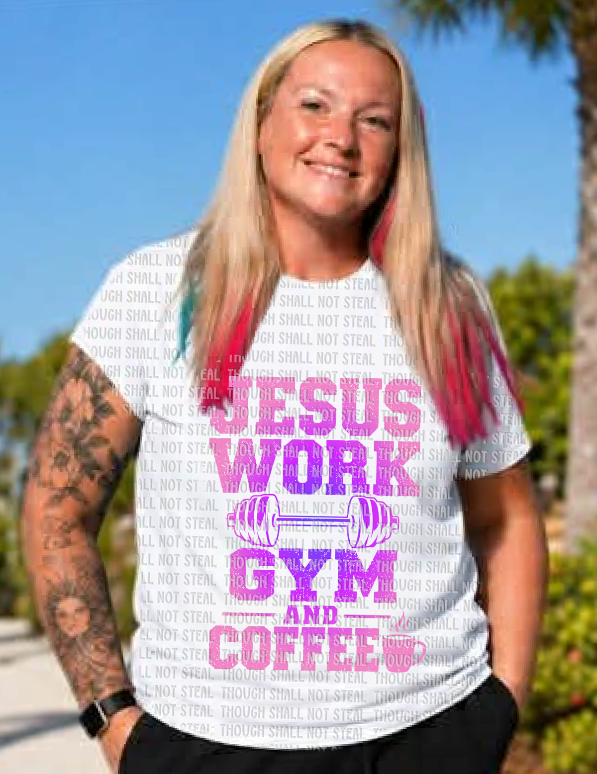 D-223 Jesus Work Gym Coffee (Choose One) DTF Transfer Only
