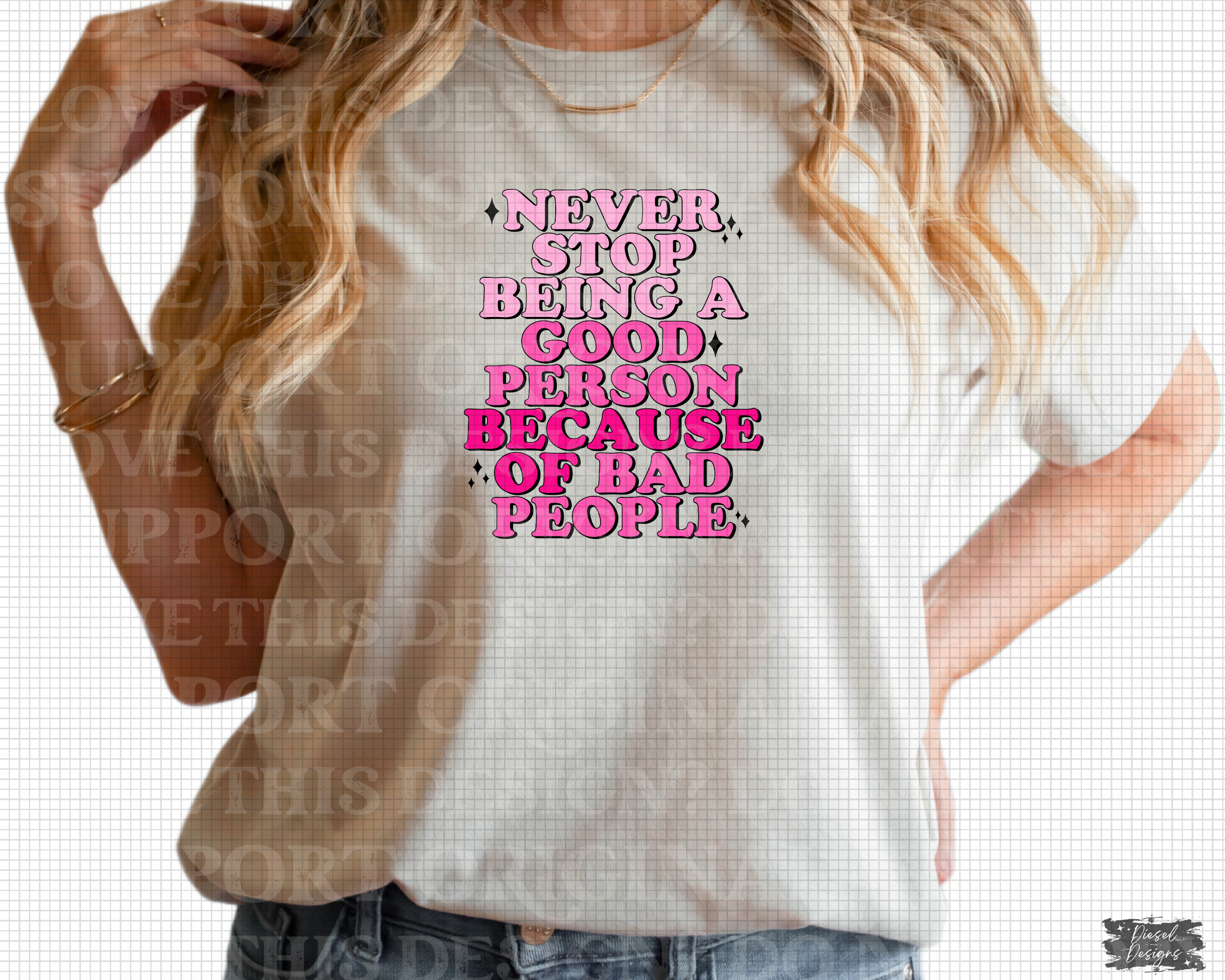 D-72 Never Stop Being A Good Person Neon Completed Tee