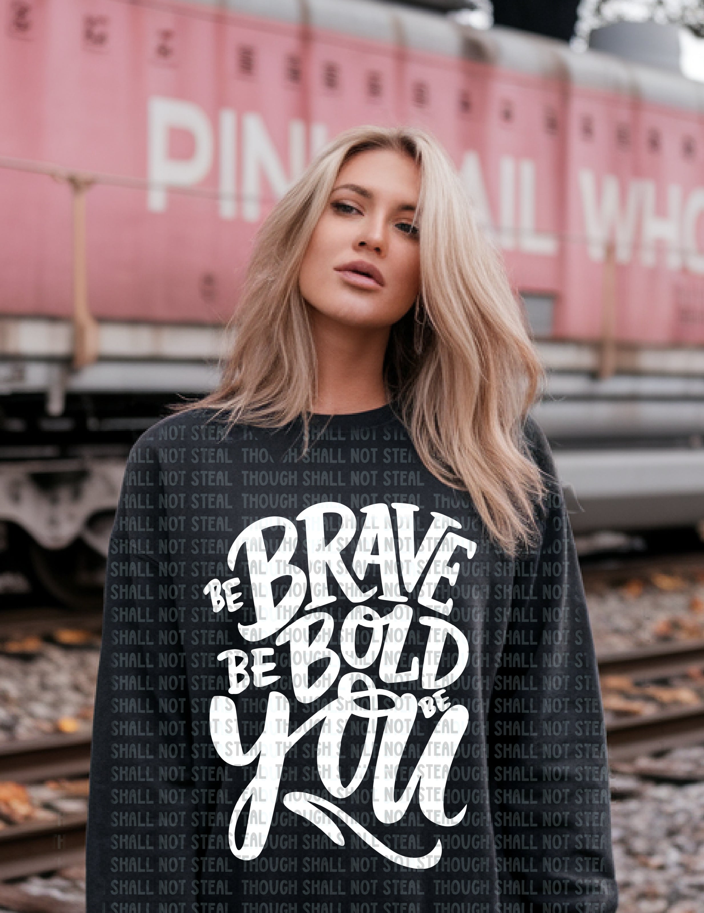 D-97 B White - Be Brave Be Bold Be You Completed Tee