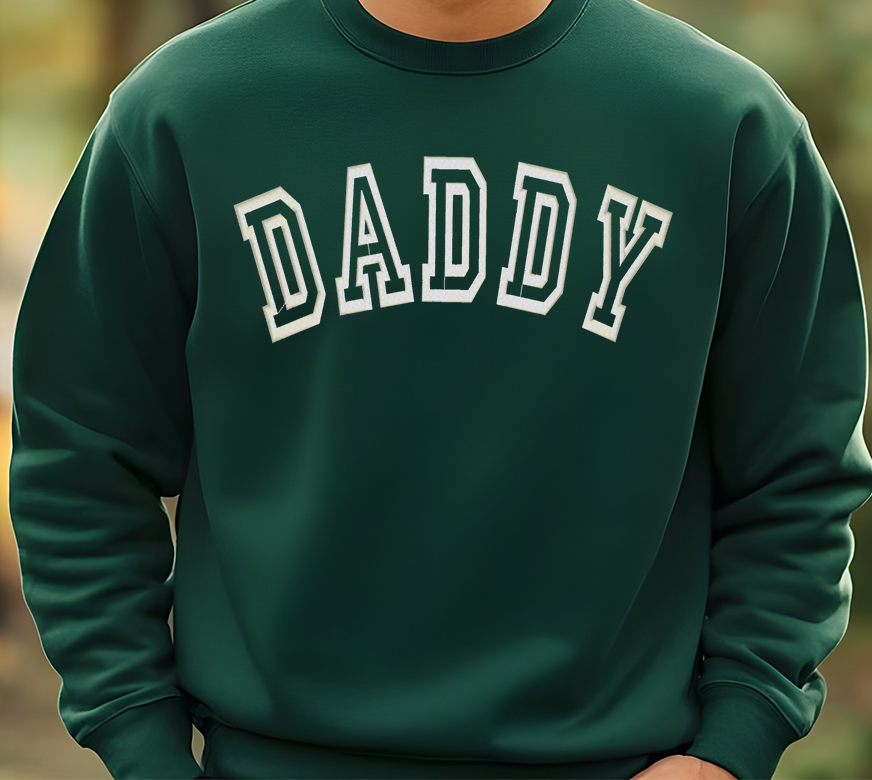 DADDY block letter embroidery shirt (Pick Your Title ex: DAD, PAPA, UNCLE etc.)