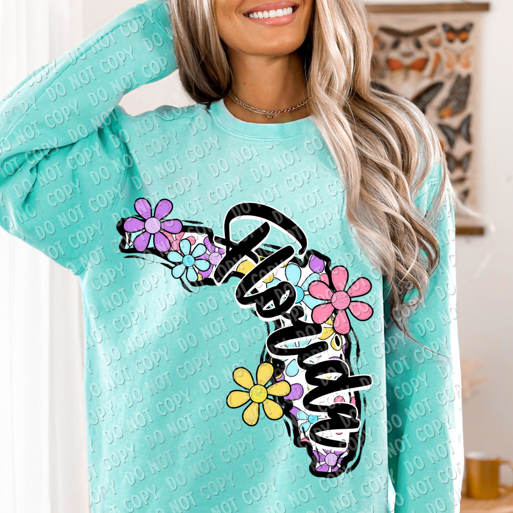 F-01 Flower State CHOOSE YOUR STATE DTF TRANSFER ONLY