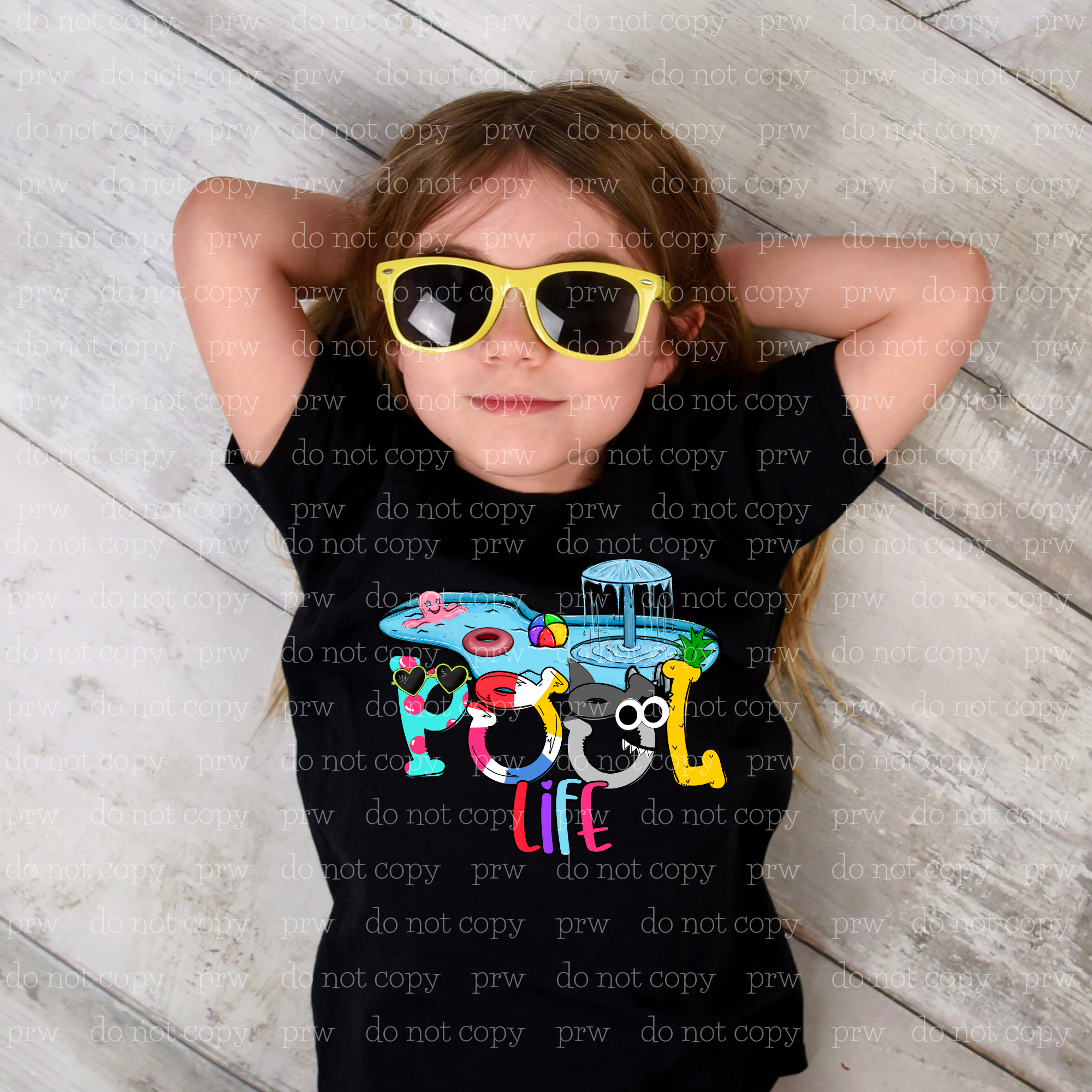 H-16 Pool Life DTF Transfer ONLY – Pink Rail Creations