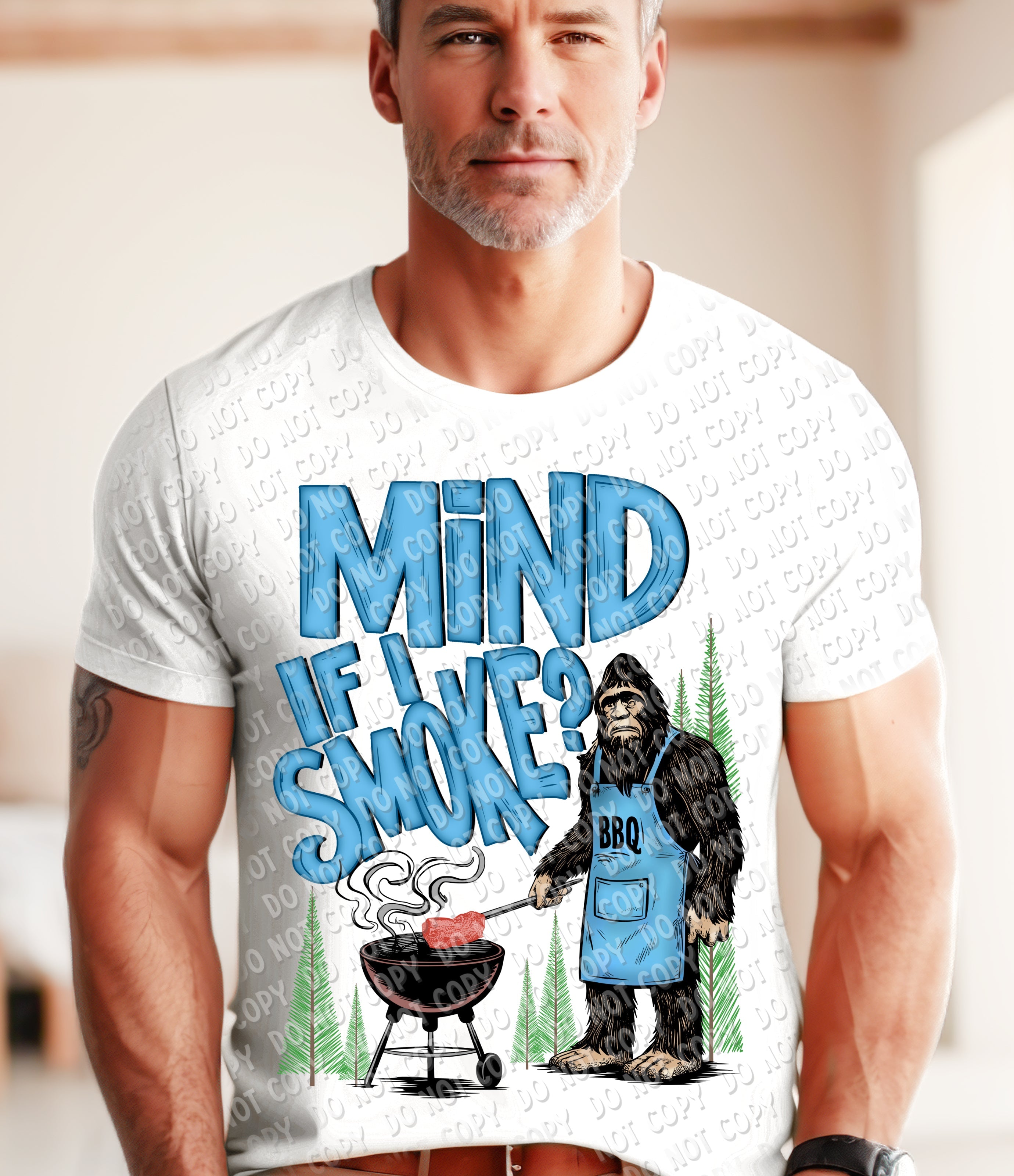 H-137 Mind if I Smoke_ Blue Completed Tee