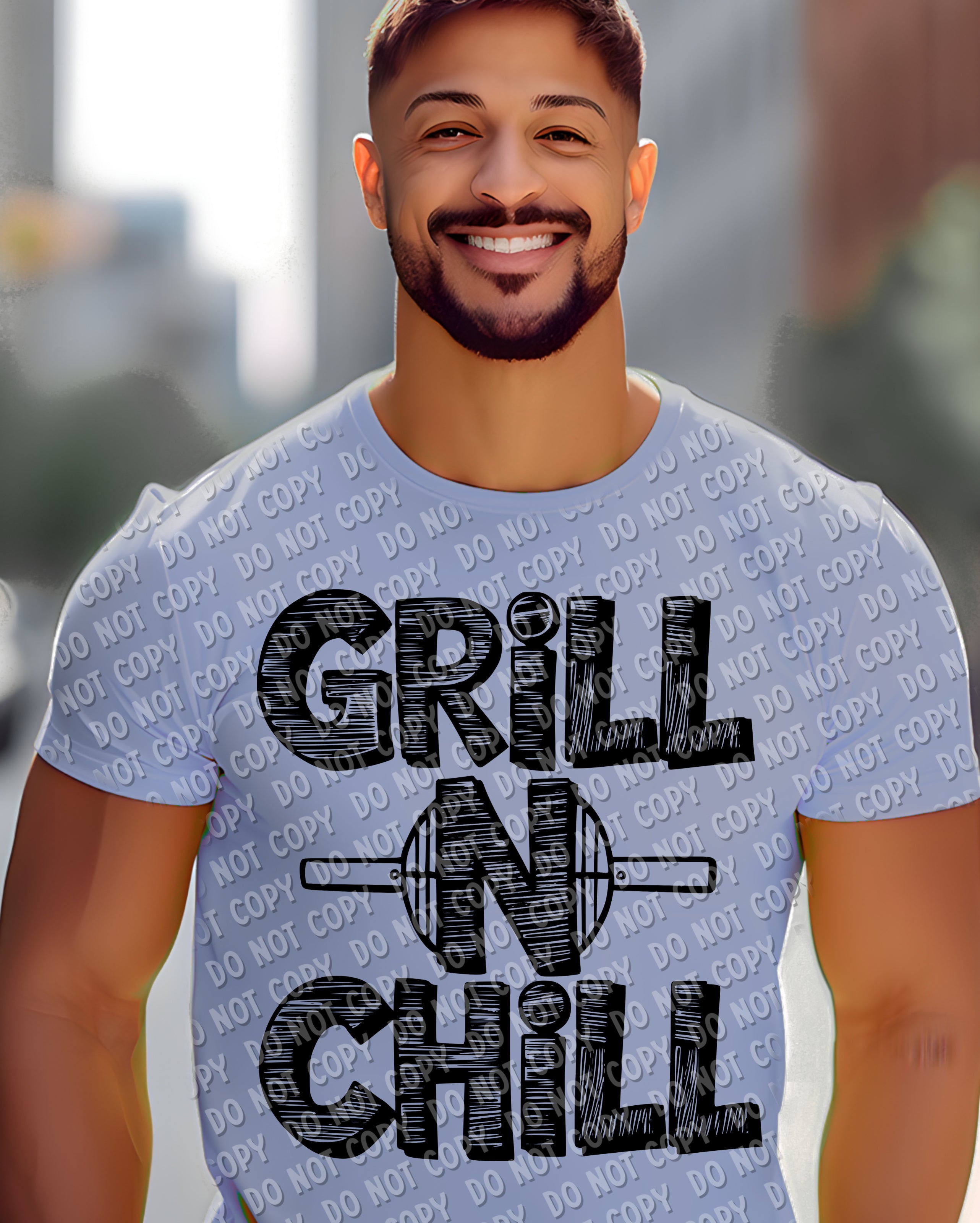 H-141 Grill N Chill Black DTF TRANSFER ONLY