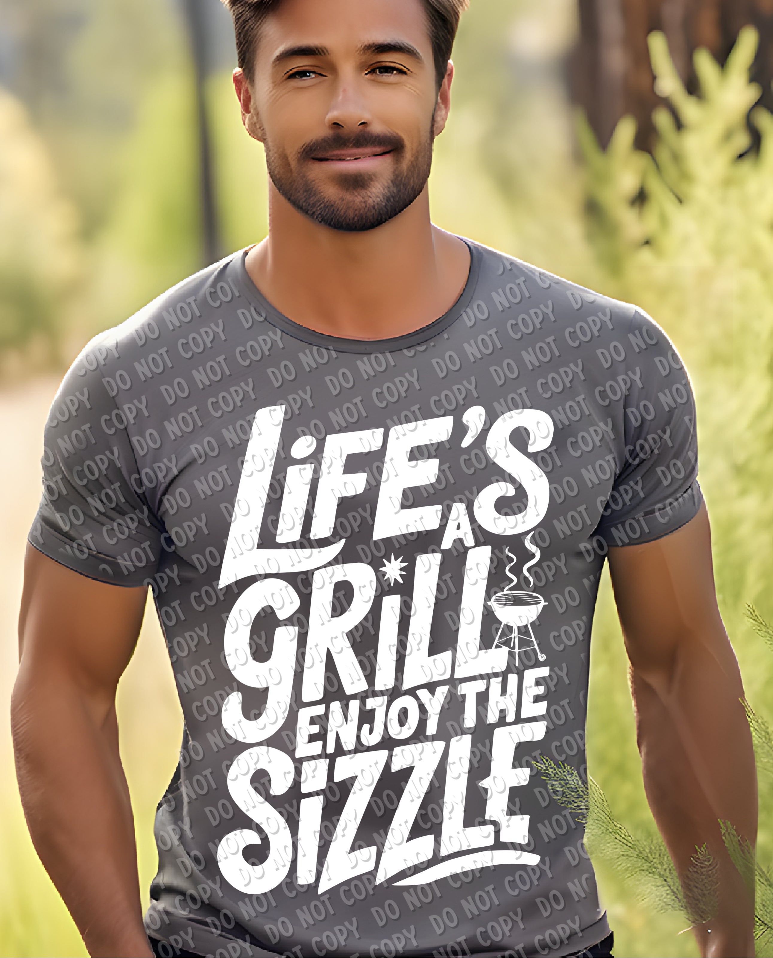 H-149 Life_s a Grill White DTF TRANSFER ONLY