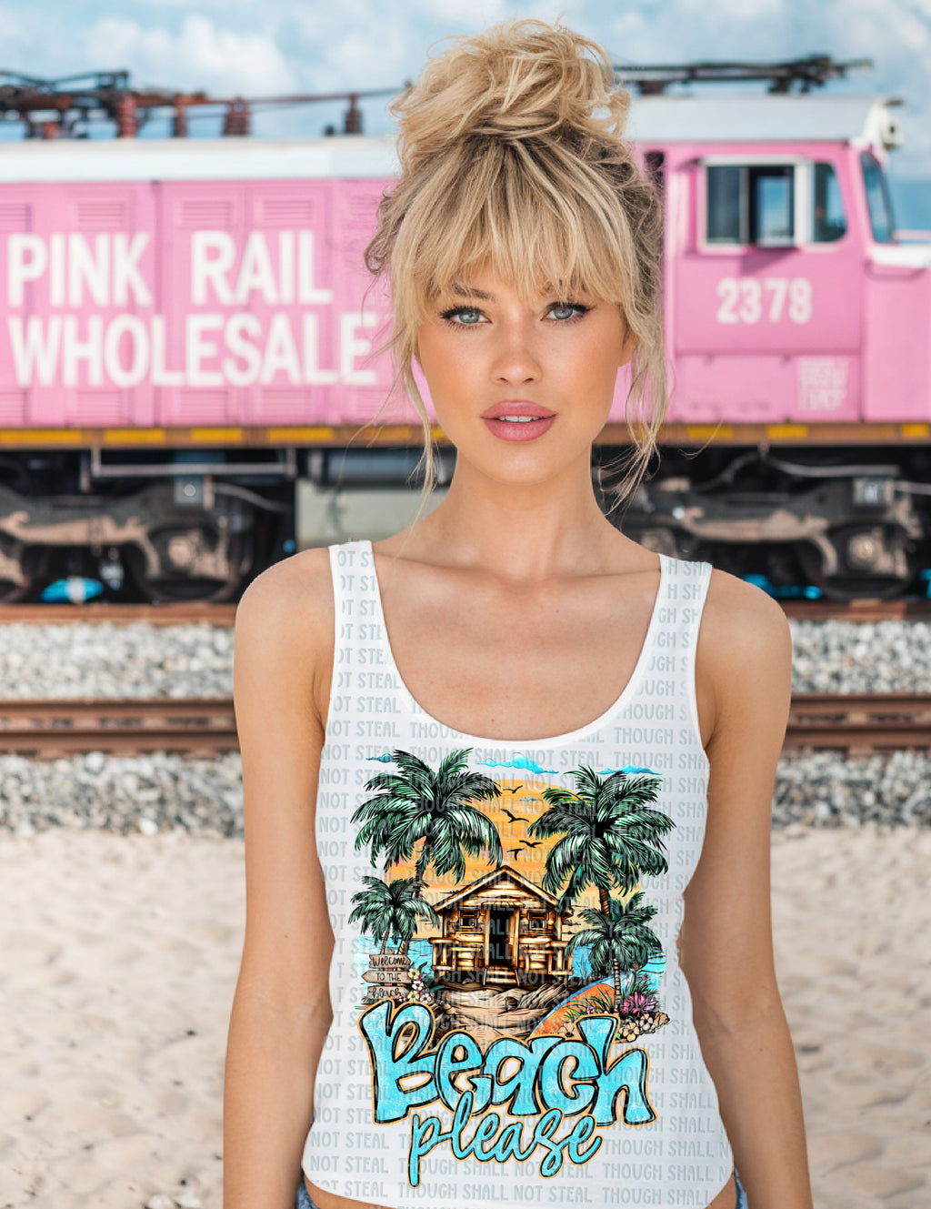 H-183 Beach Please Completed Tee