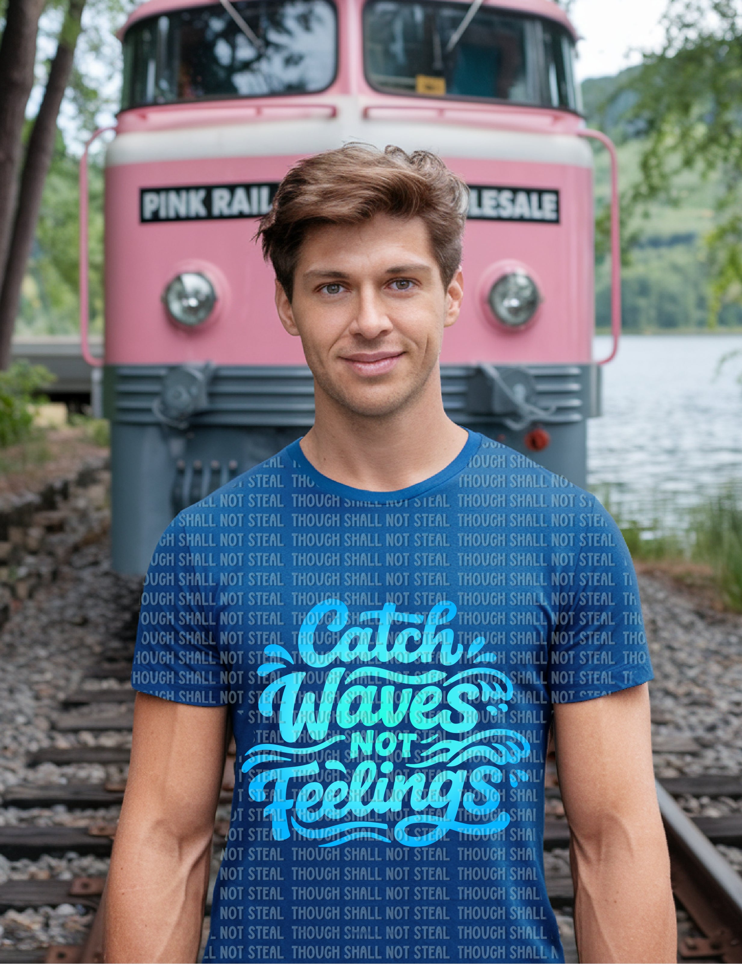 H-222 Catch waves not feelings Completed Tee