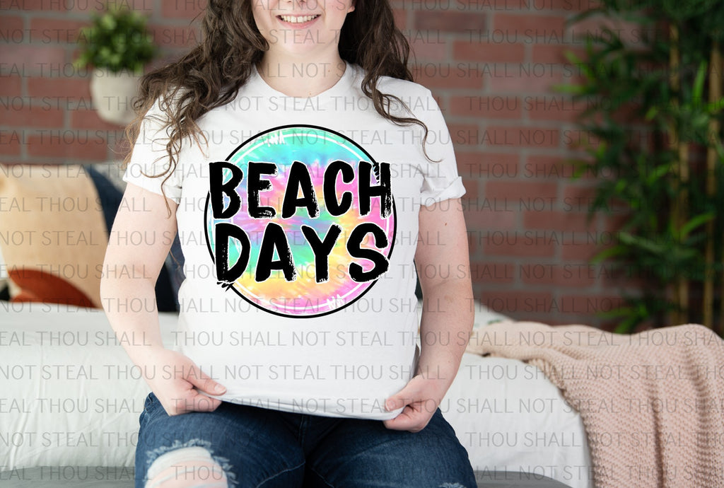 H-227 Beach Days Tie Dye Completed Tee