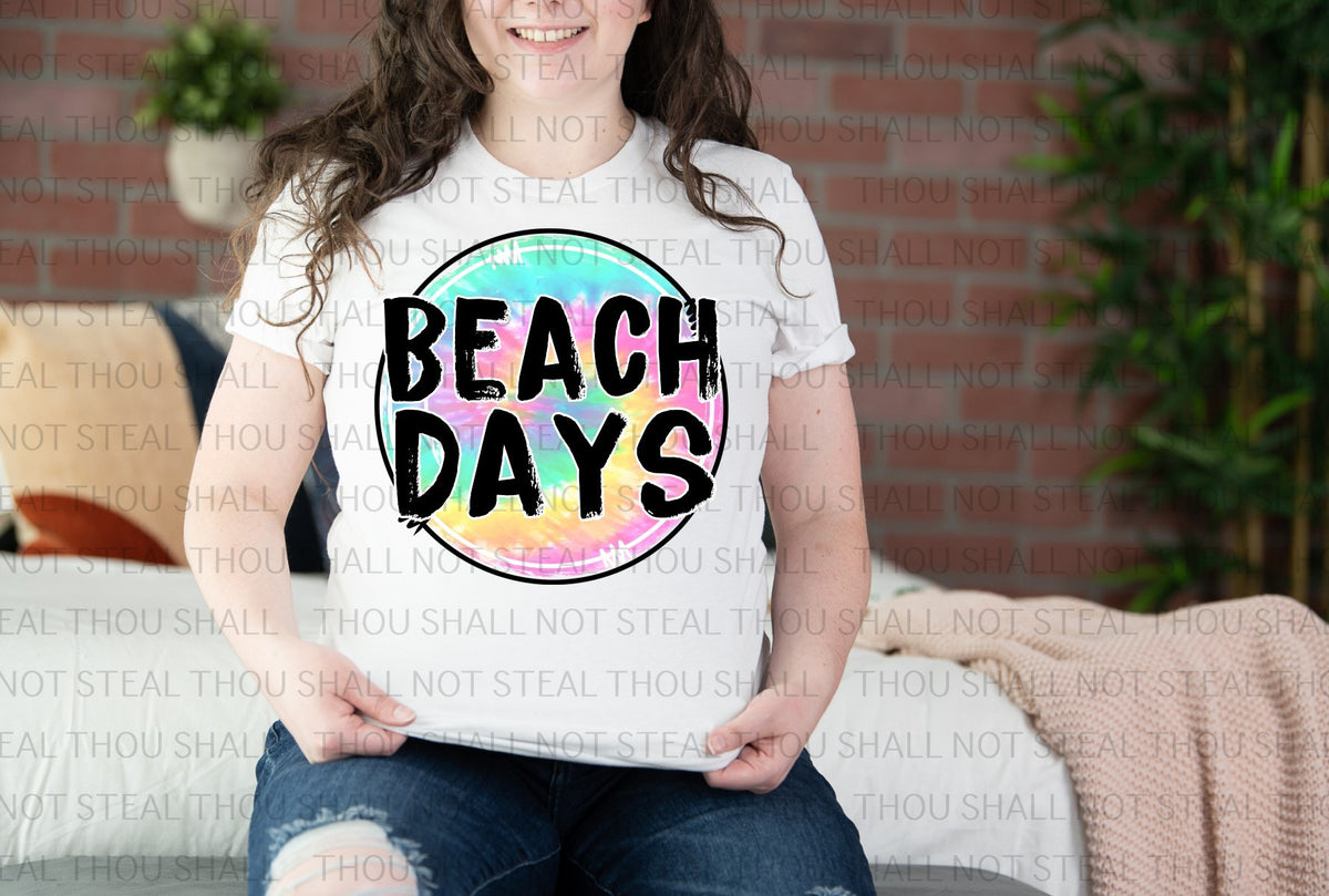 H-227 Beach Days Tie Dye Completed Tee