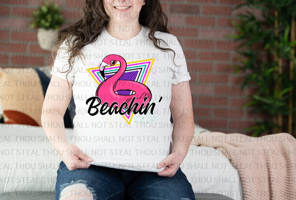 H-229 Beachin Flamingo Completed Tee