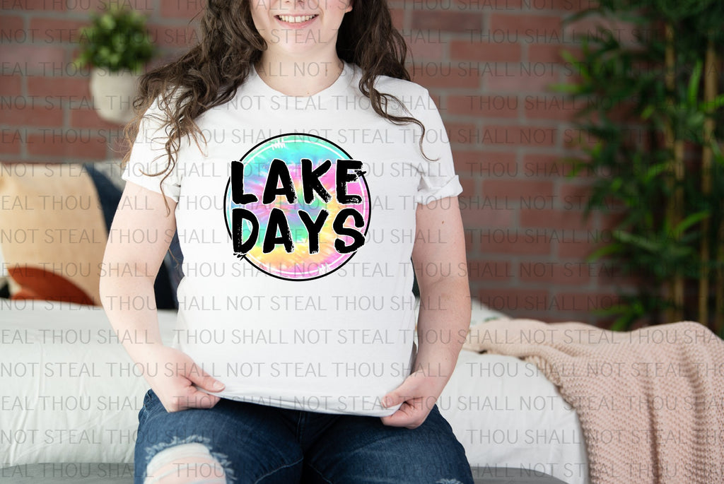 H-237 Lake Days Tie Dye Completed Tee