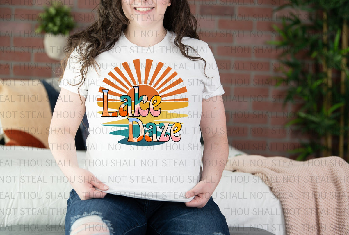 H-238 Lake Daze Sunset DTF TRANSFER ONLY