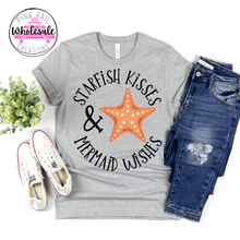 Load image into Gallery viewer, H-57 Starfish Kisses &amp; Mermaid Wishes Completed Tee
