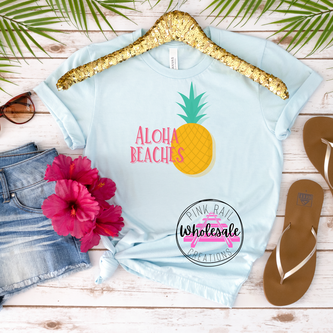 H-77 Aloha Beaches Pineapple Completed Tee