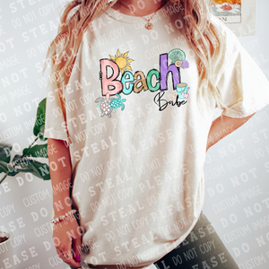 H-89 Beach Babe Doodles Completed Tee