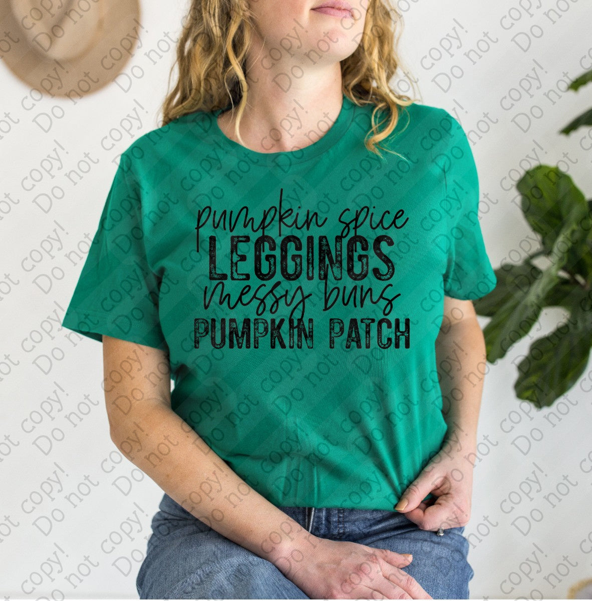 I-108 Pumpkin Spice Leggings Messy Buns Completed Tee